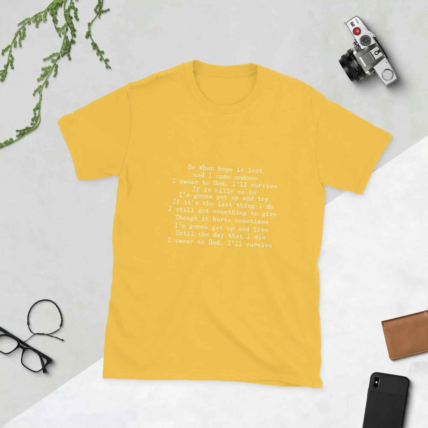 Lewis Capaldi Survive Lyrics T-Shirt - Unisex Cotton Tee alcyone213k