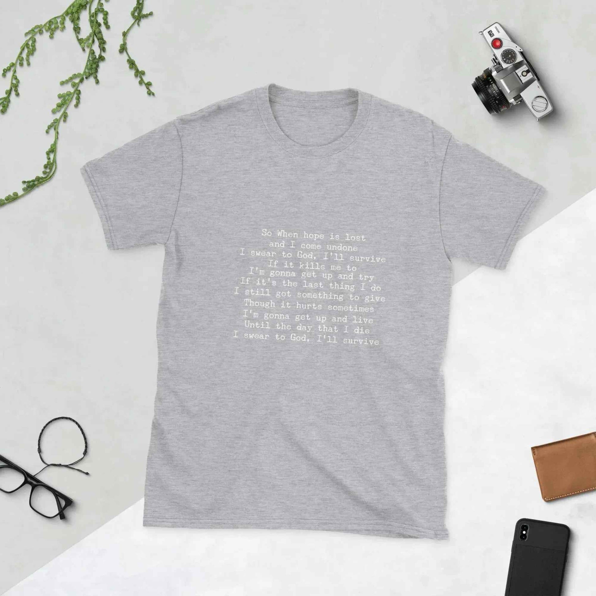 Lewis Capaldi Survive Lyrics T-Shirt - Unisex Cotton Tee alcyone213k