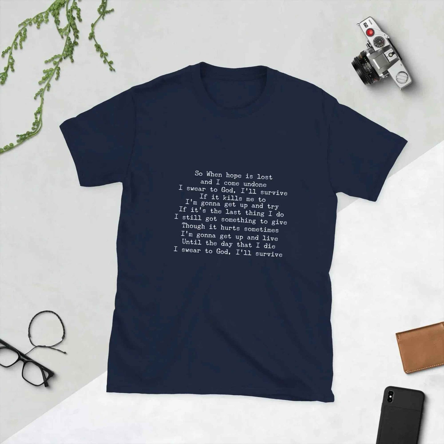 Lewis Capaldi Survive Lyrics T-Shirt - Unisex Cotton Tee alcyone213k