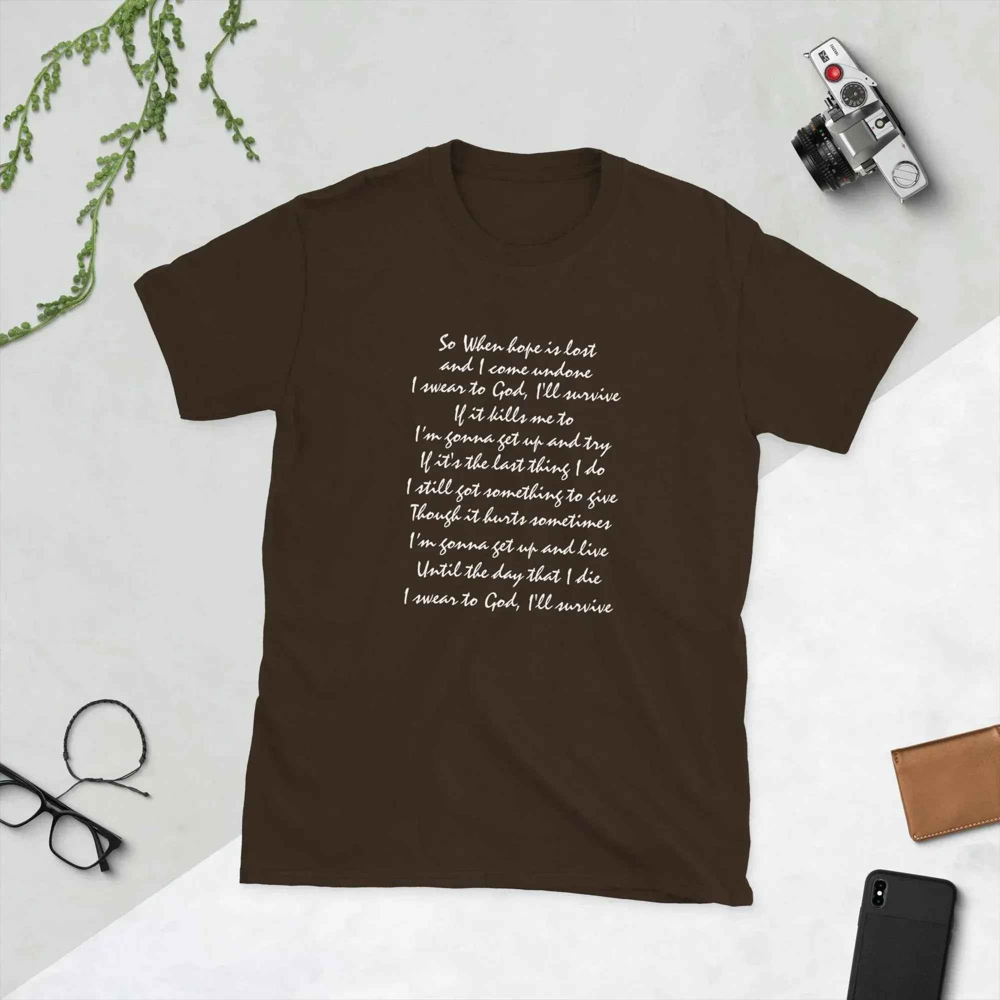 Lewis Capaldi 'Survive' Lyrics T-Shirt | Unisex Cotton Graphic Tee alcyone213k