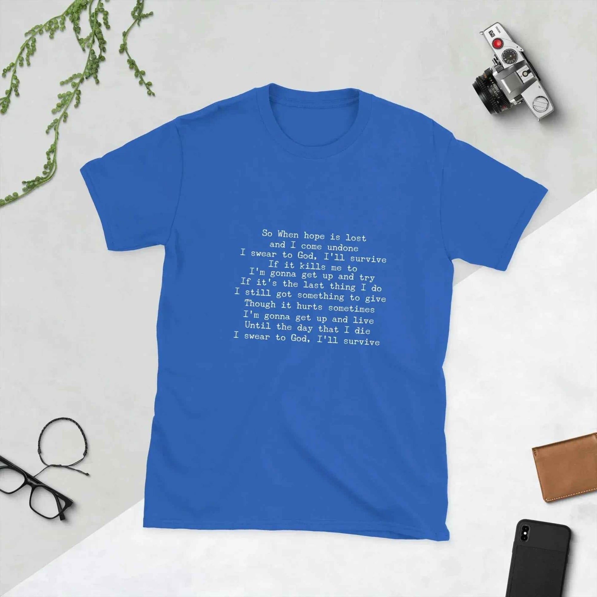Lewis Capaldi Survive Lyrics T-Shirt - Unisex Cotton Tee alcyone213k