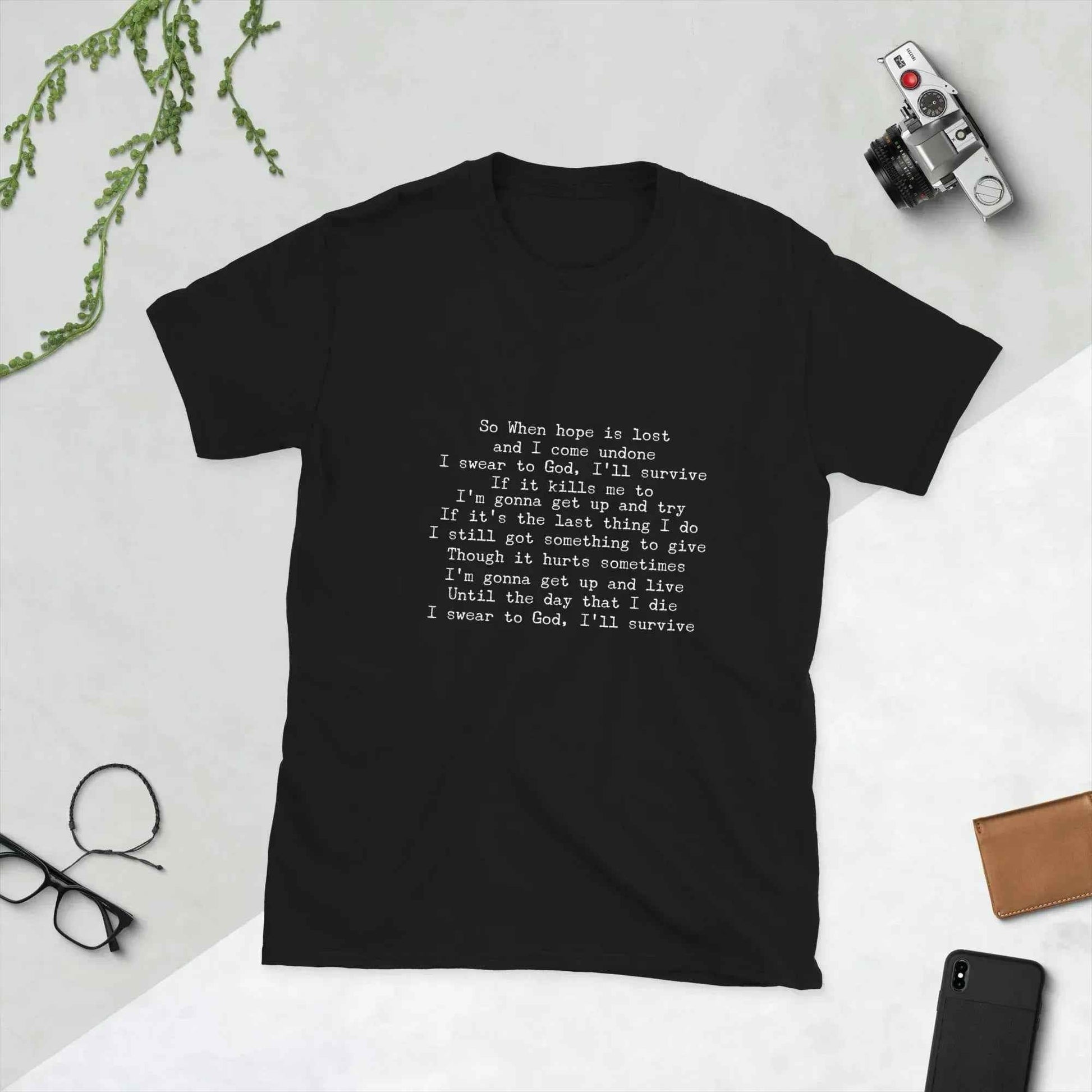 Lewis Capaldi Survive Lyrics T-Shirt - Unisex Cotton Tee alcyone213k