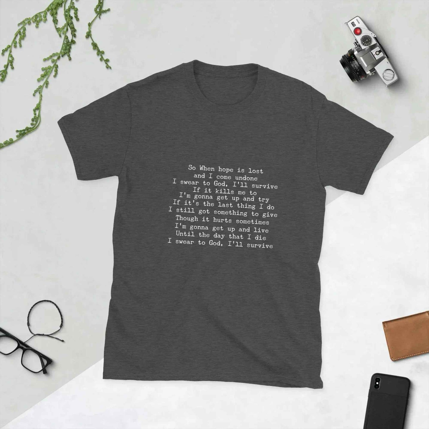 Lewis Capaldi Survive Lyrics T-Shirt - Unisex Cotton Tee alcyone213k