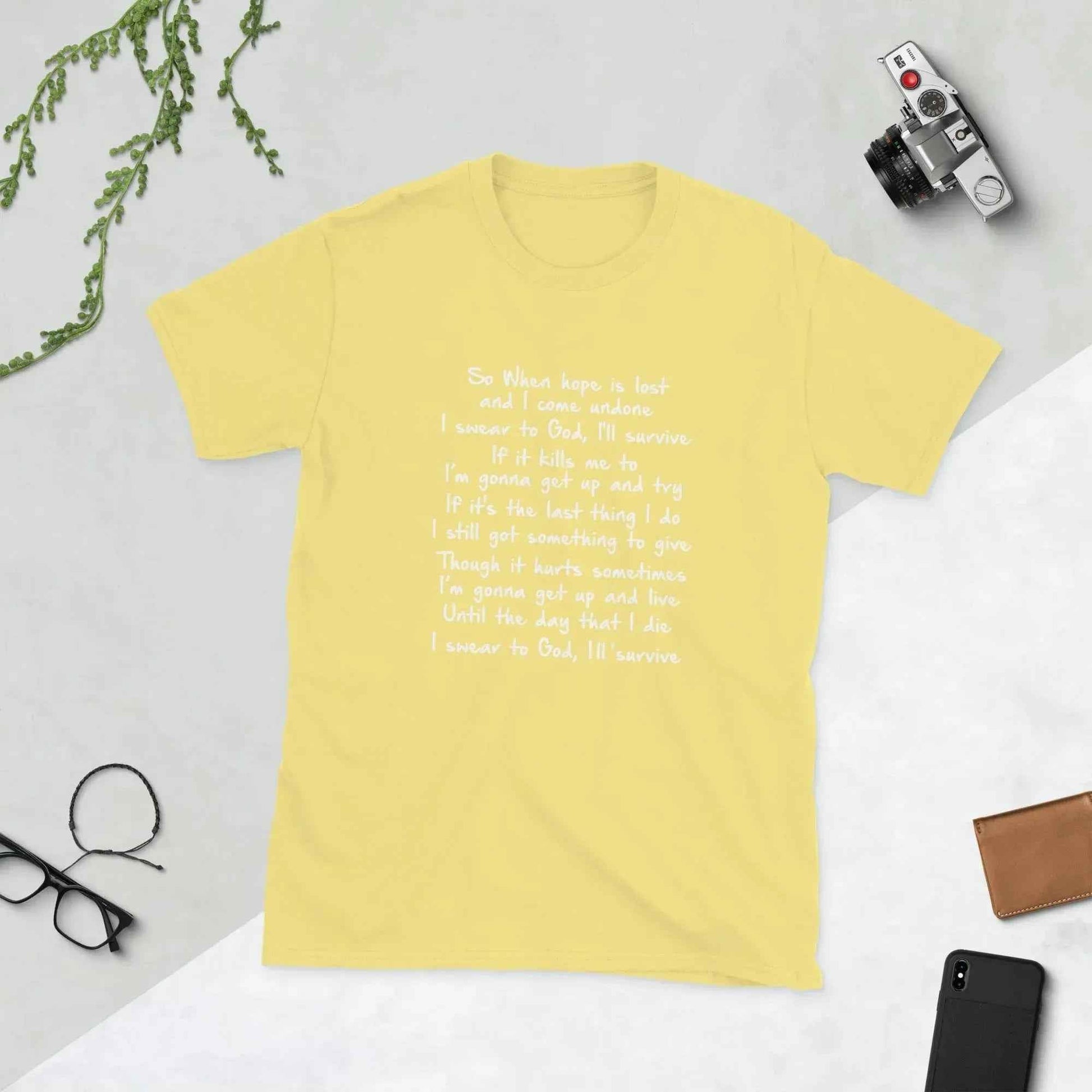 Lewis Capaldi Survive Lyrics T-Shirt | Unisex Cotton Music Apparel alcyone213k