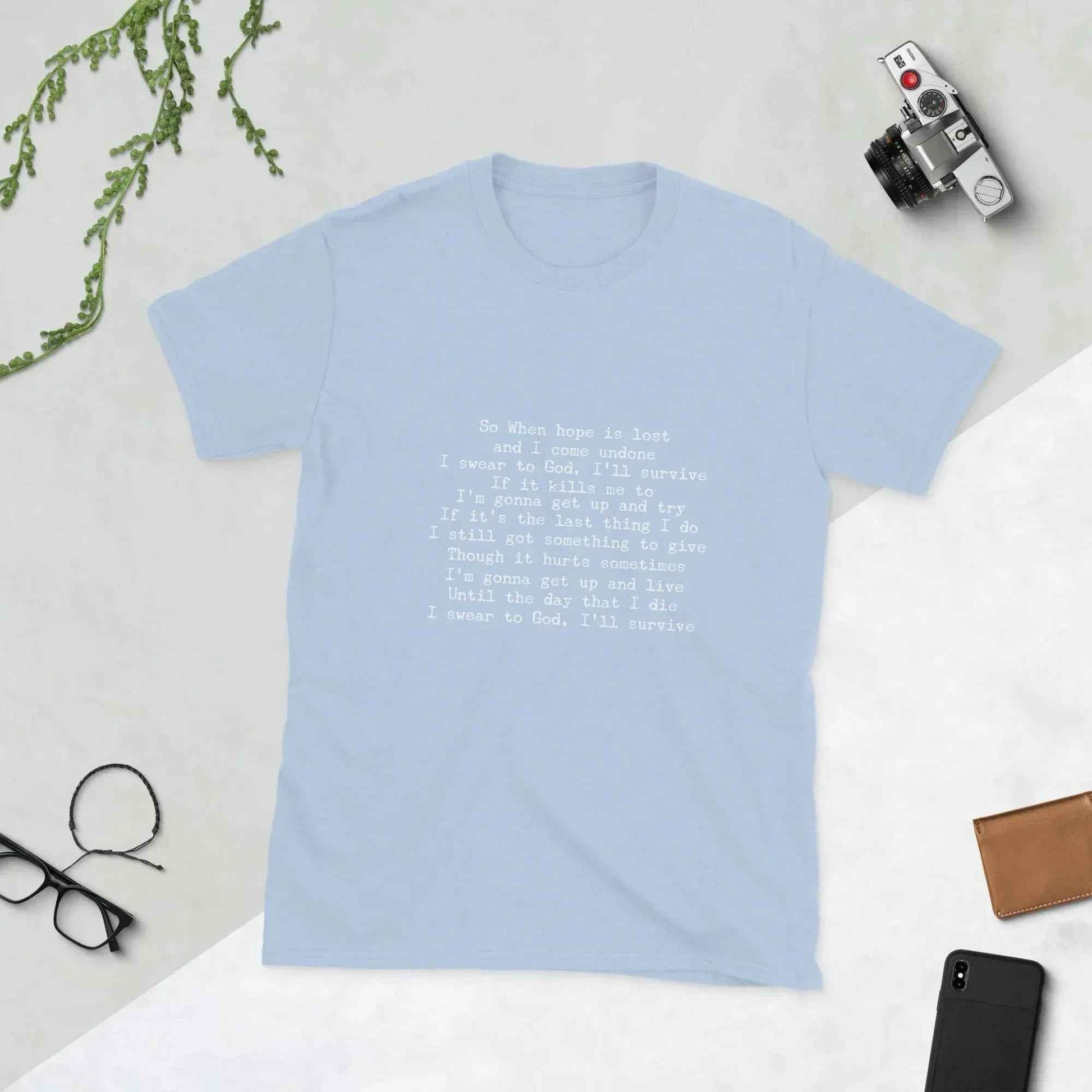 Lewis Capaldi Survive Lyrics T-Shirt - Unisex Cotton Tee alcyone213k