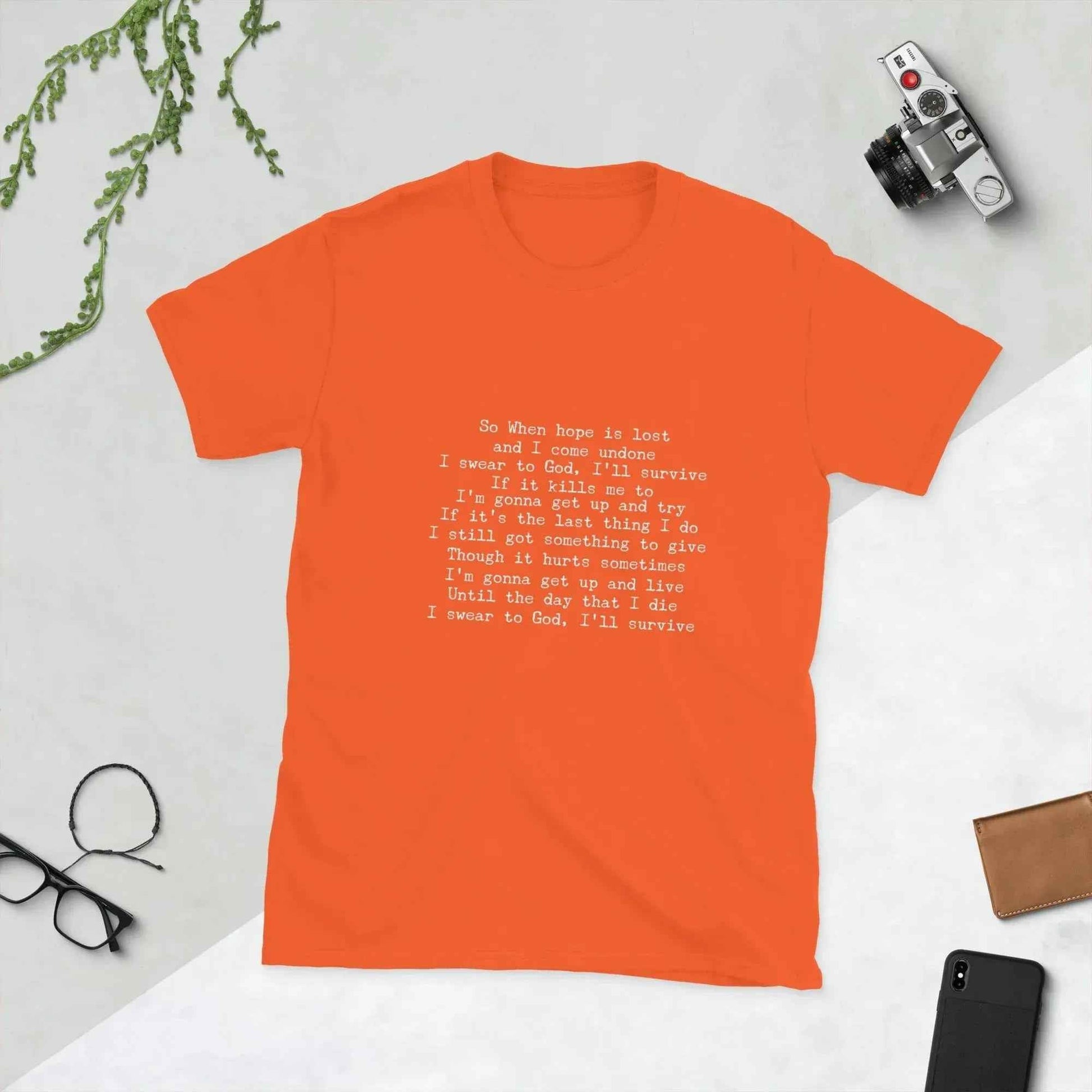 Lewis Capaldi Survive Lyrics T-Shirt - Unisex Cotton Tee alcyone213k