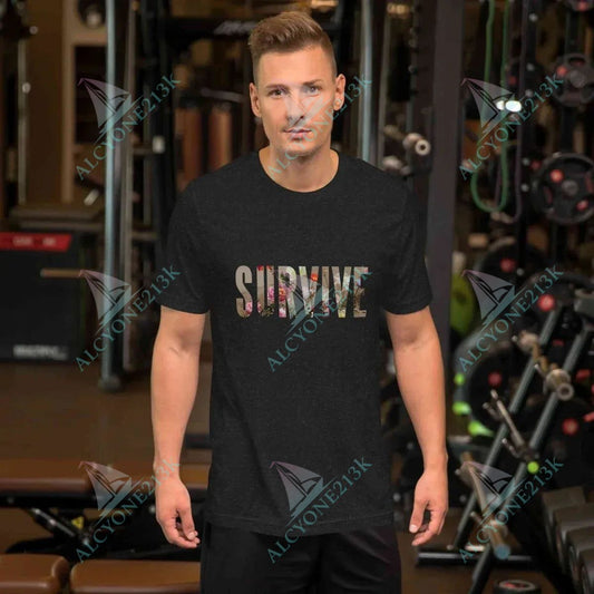 T-shirt Alcyone213k Lewis Capaldi Survive Lyrics T-Shirt - Unisex Cotton Tee Black Heather