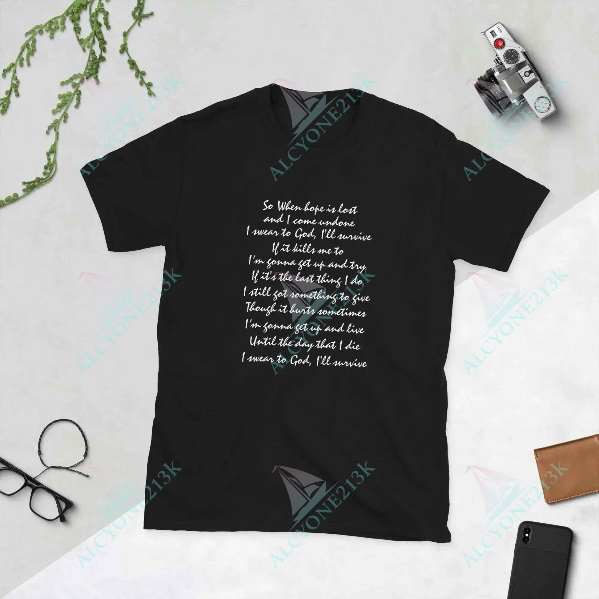 Lewis Capaldi 'Survive' Lyrics T-Shirt | Unisex Cotton Graphic Tee alcyone213k