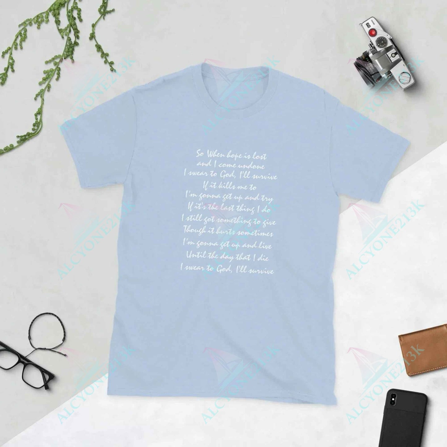 Lewis Capaldi 'Survive' Lyrics T-Shirt | Unisex Cotton Graphic Tee alcyone213k