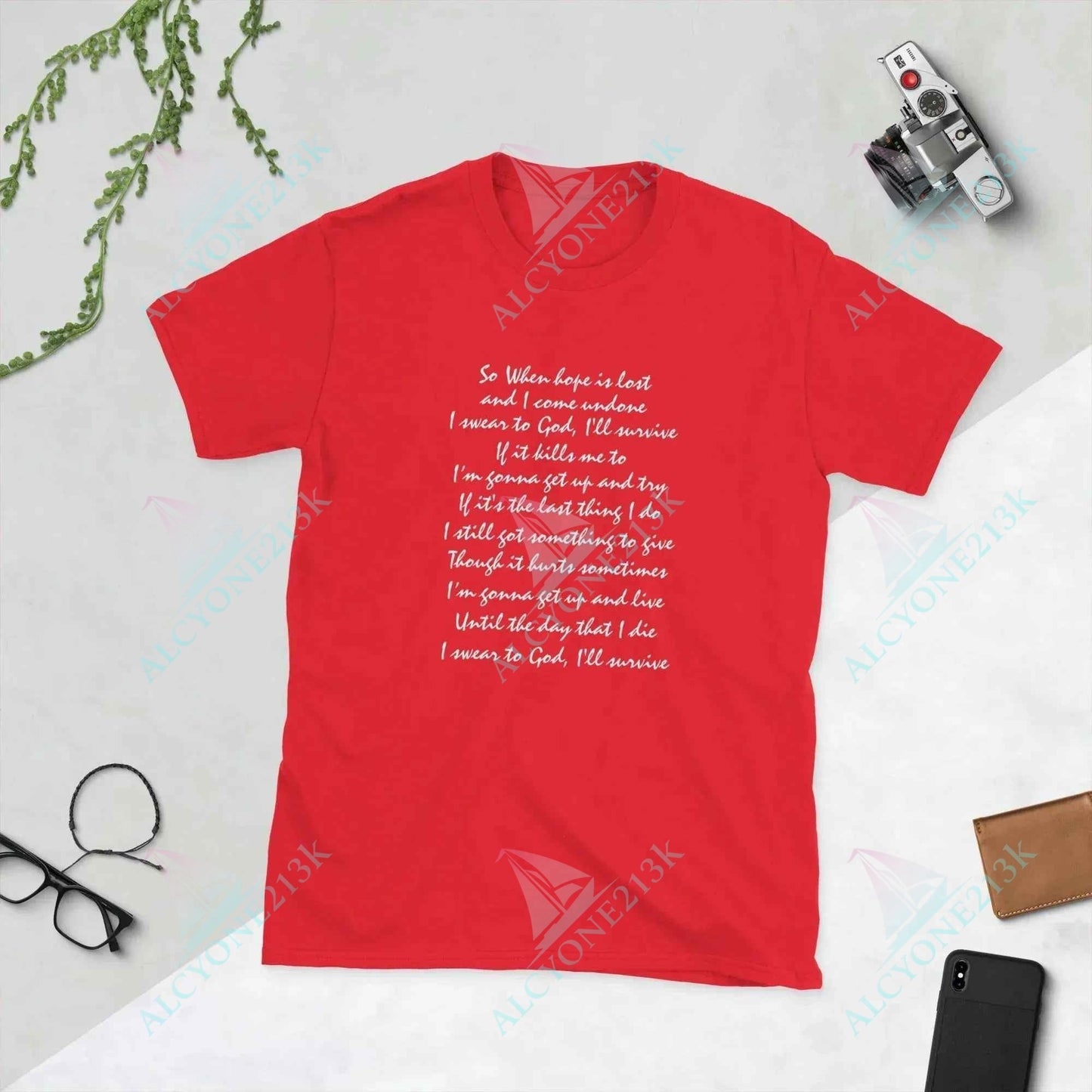 Lewis Capaldi 'Survive' Lyrics T-Shirt | Unisex Cotton Graphic Tee alcyone213k