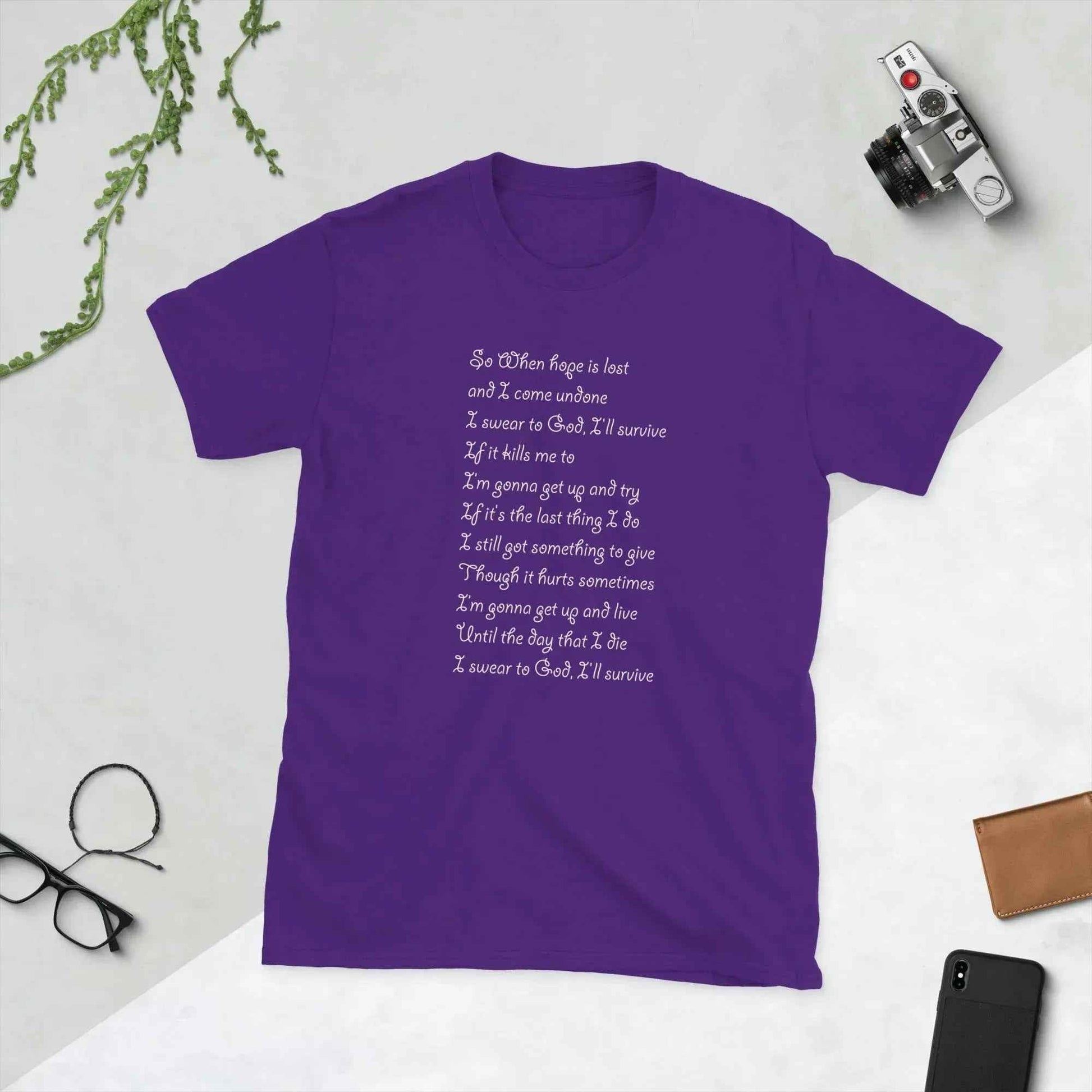 Lewis Capaldi Unisex T-Shirt | 100% Cotton Survive Lyrics Tee alcyone213k