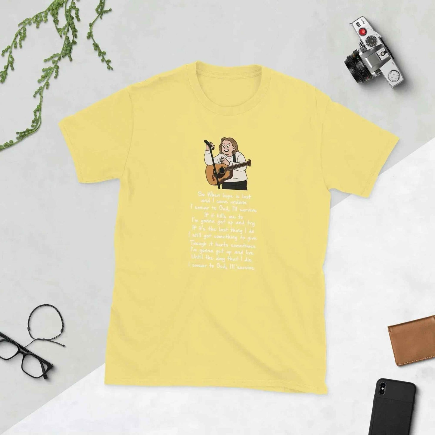 Lewis Capaldi Unisex T-Shirt | Cotton Blend "Survive" Lyrics Tee alcyone213k