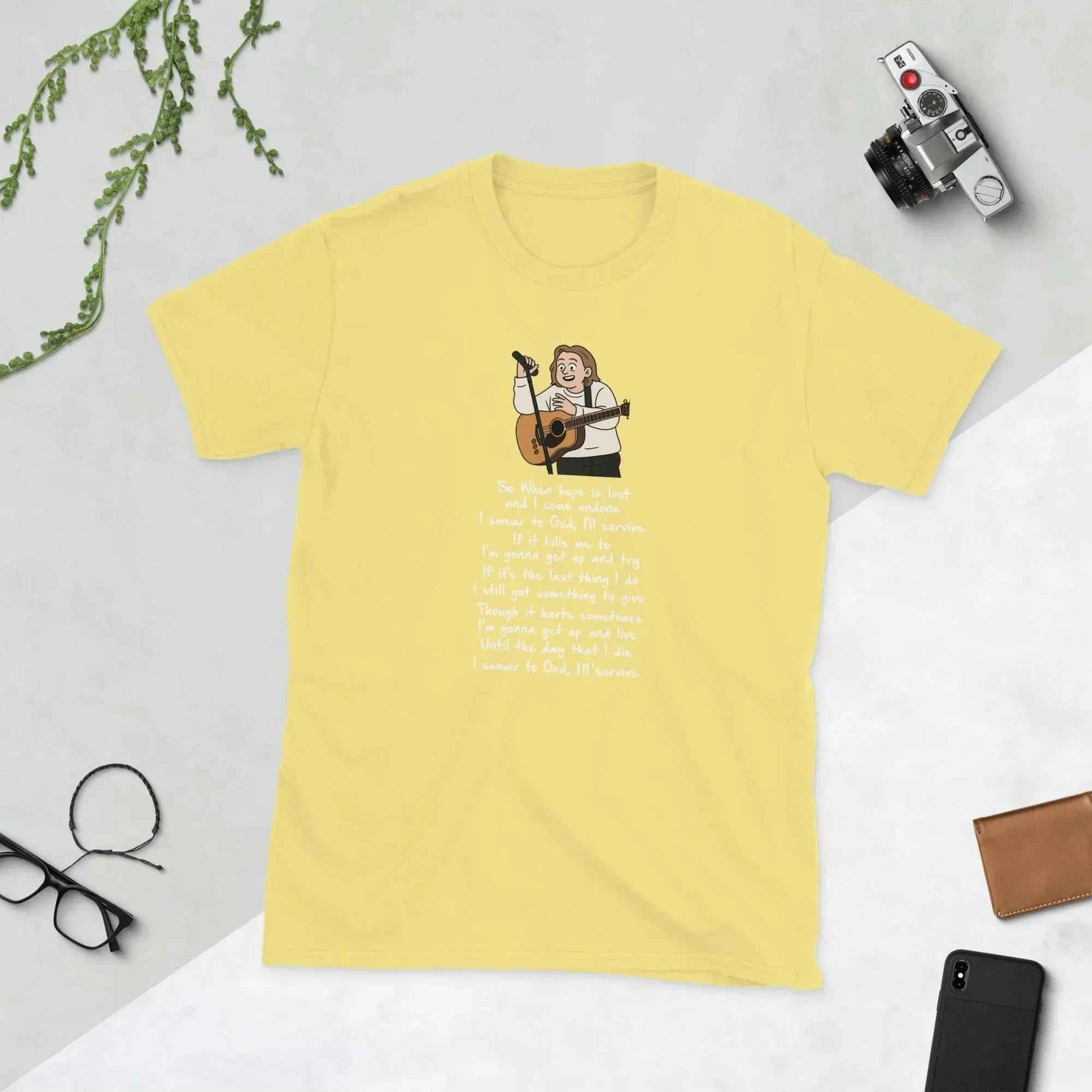 Lewis Capaldi Unisex T-Shirt | Cotton Blend "Survive" Lyrics Tee alcyone213k