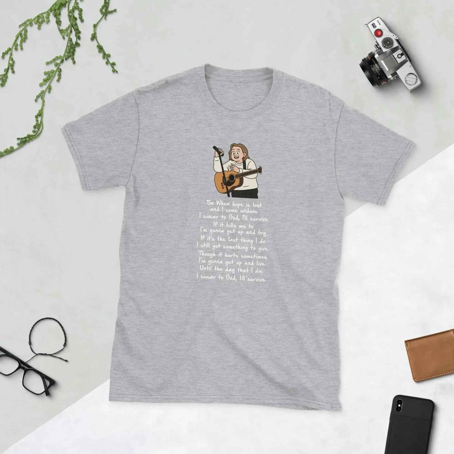 Lewis Capaldi Unisex T-Shirt | Cotton Blend "Survive" Lyrics Tee alcyone213k