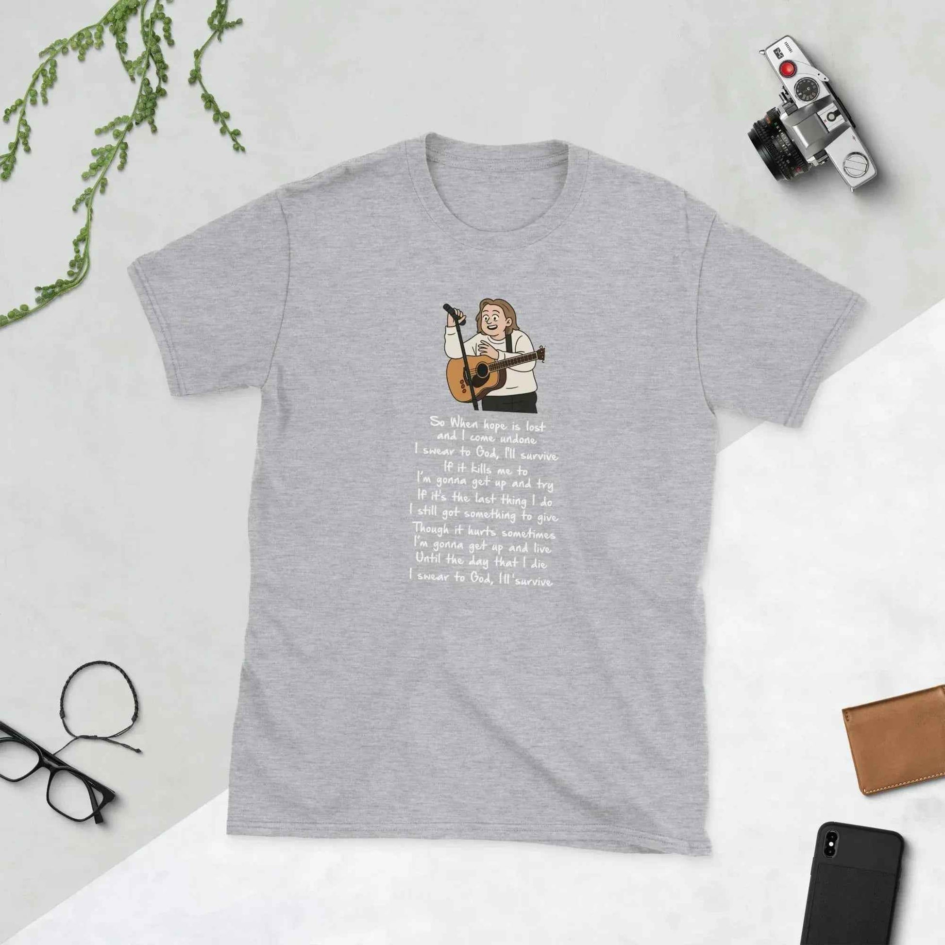 Lewis Capaldi Unisex T-Shirt | Cotton Blend "Survive" Lyrics Tee alcyone213k