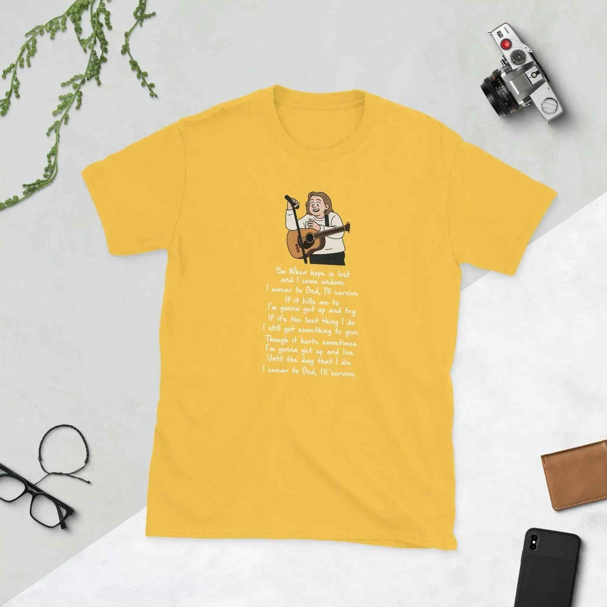 Lewis Capaldi Unisex T-Shirt | Cotton Blend "Survive" Lyrics Tee alcyone213k