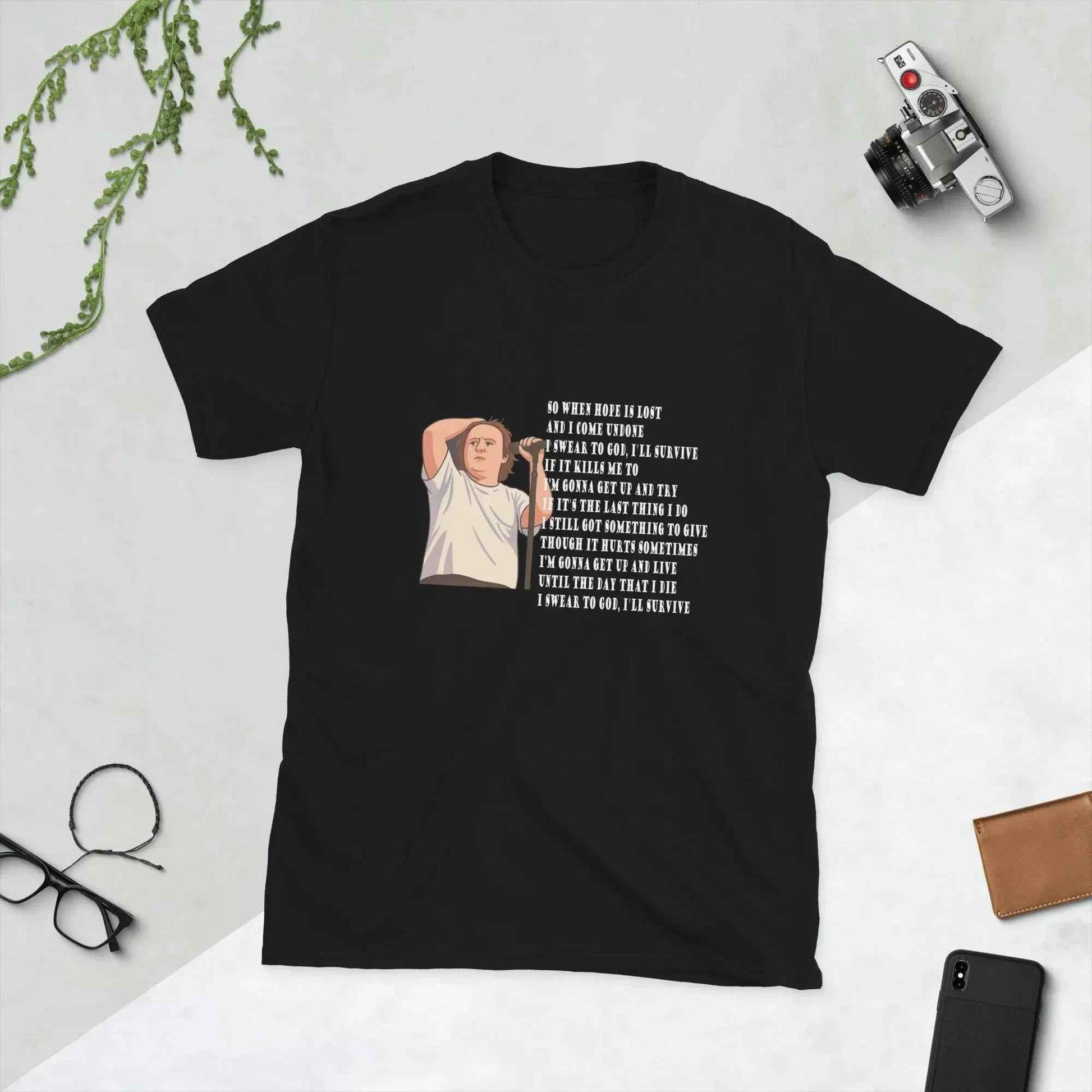Lewis Capaldi Unisex T-Shirt | 'Survive' Lyrics Cotton Graphic Tee alcyone213k