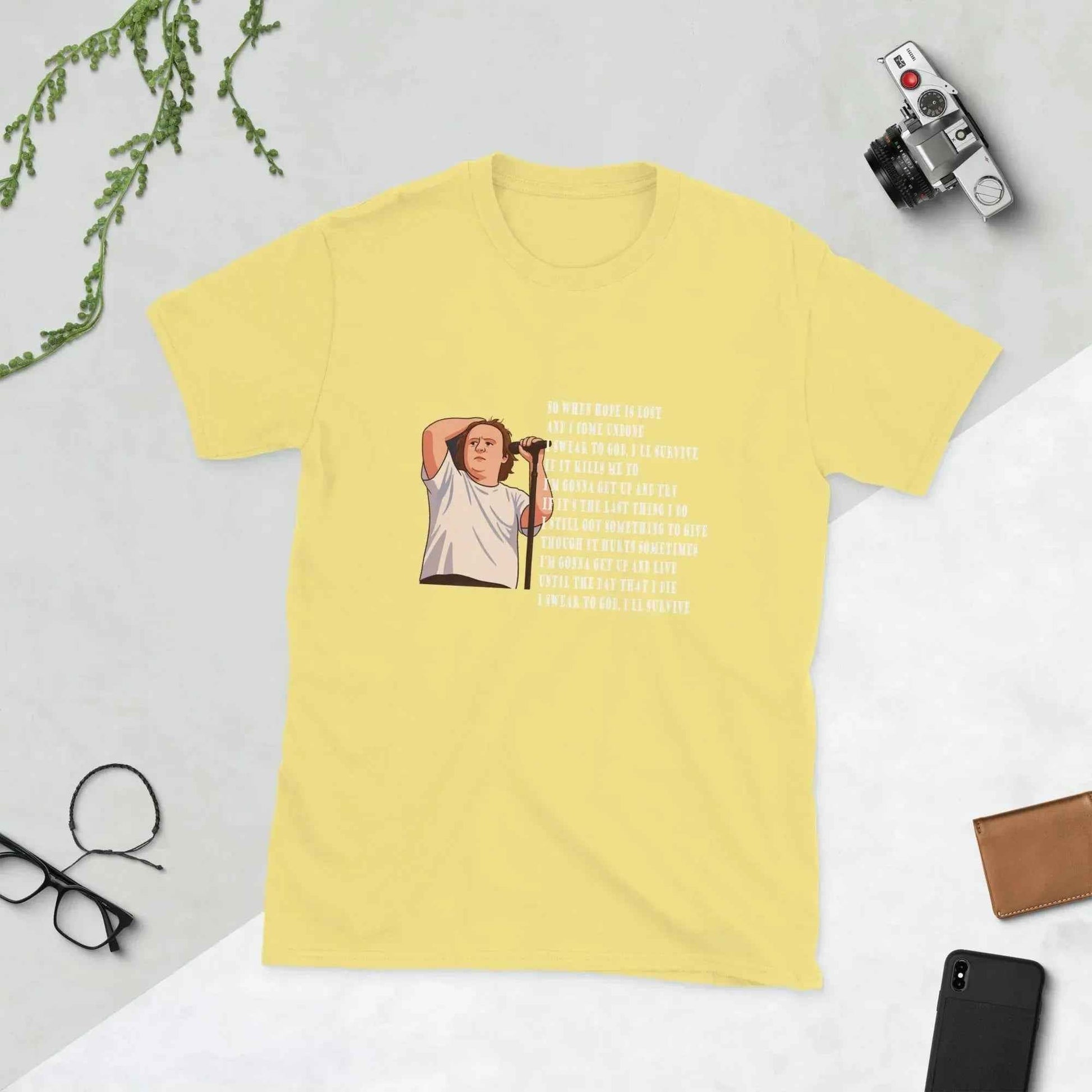 Lewis Capaldi Unisex T-Shirt | 'Survive' Lyrics Cotton Graphic Tee alcyone213k
