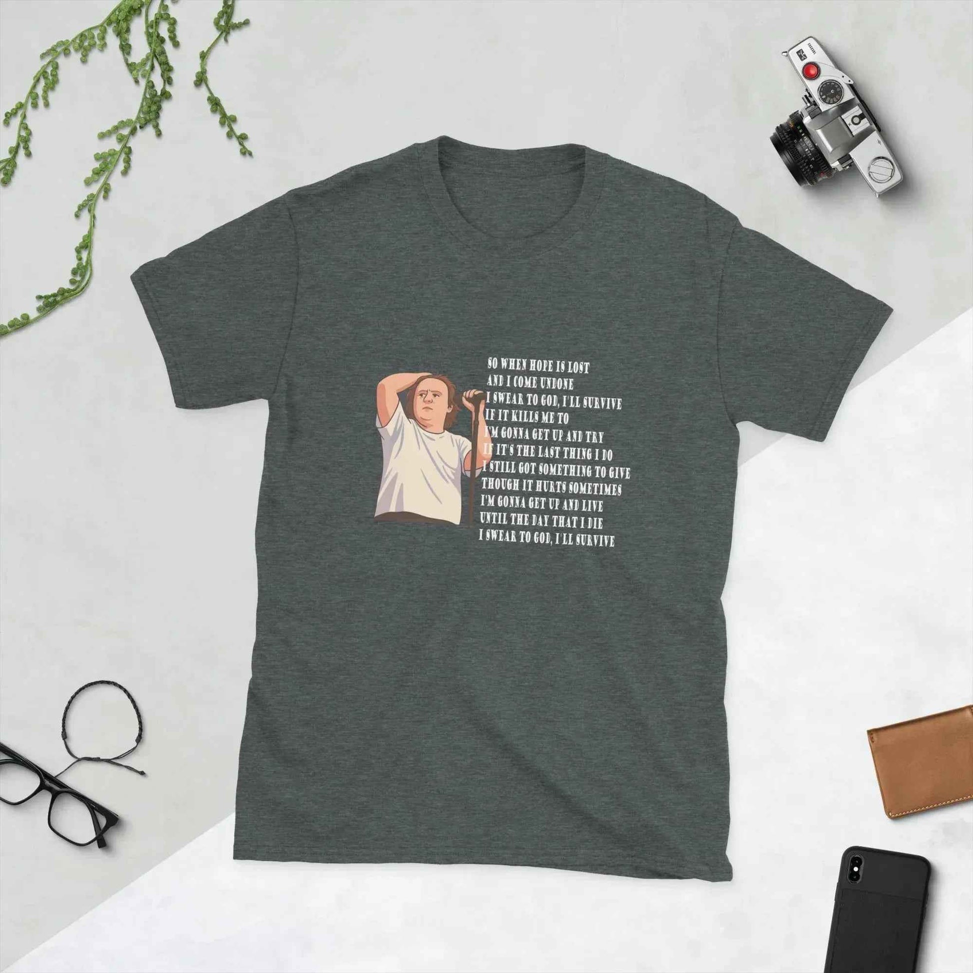 Lewis Capaldi Unisex T-Shirt | 'Survive' Lyrics Cotton Graphic Tee alcyone213k