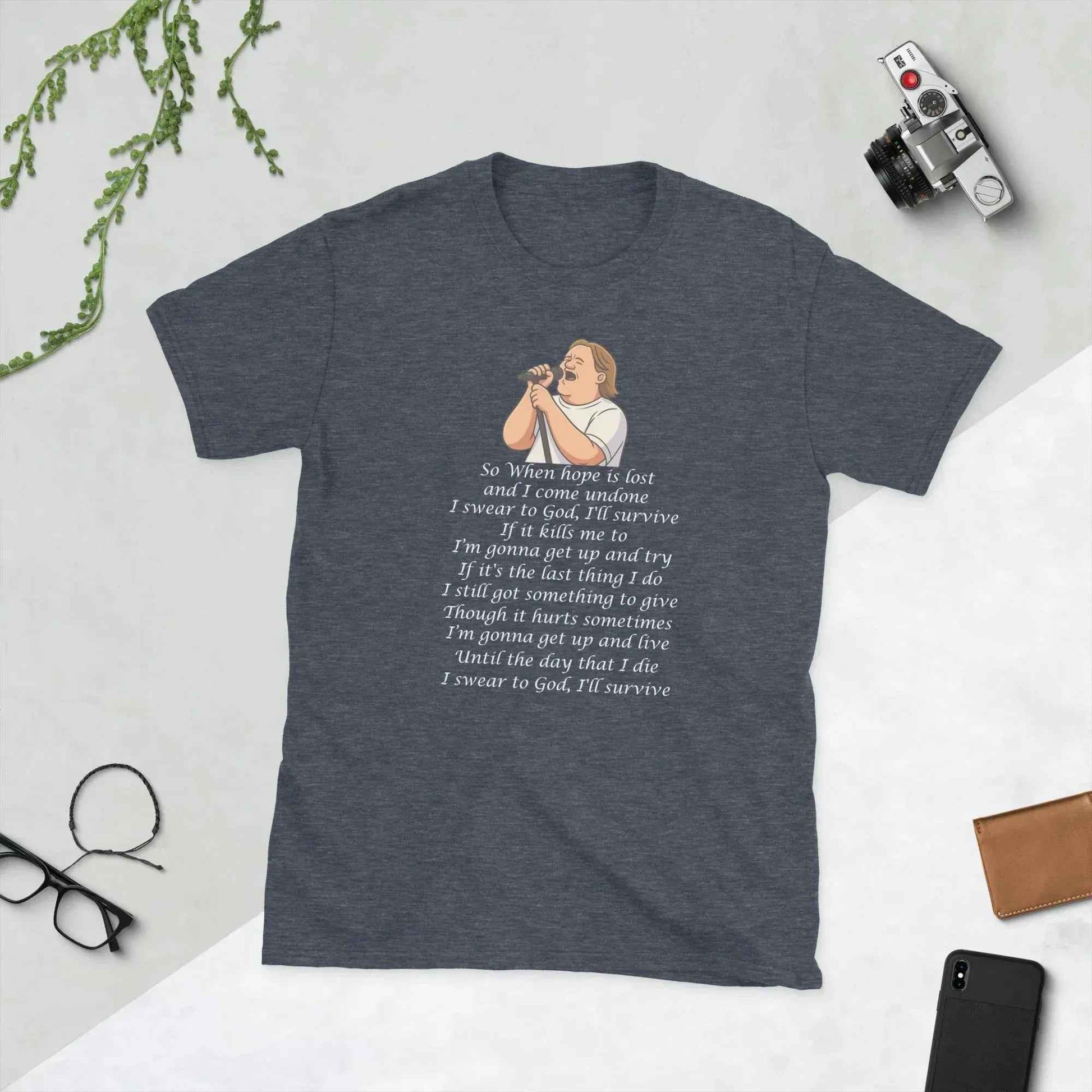 Lewis Capaldi Unisex T-Shirt | Survive Lyrics Cotton Blend Tee alcyone213k