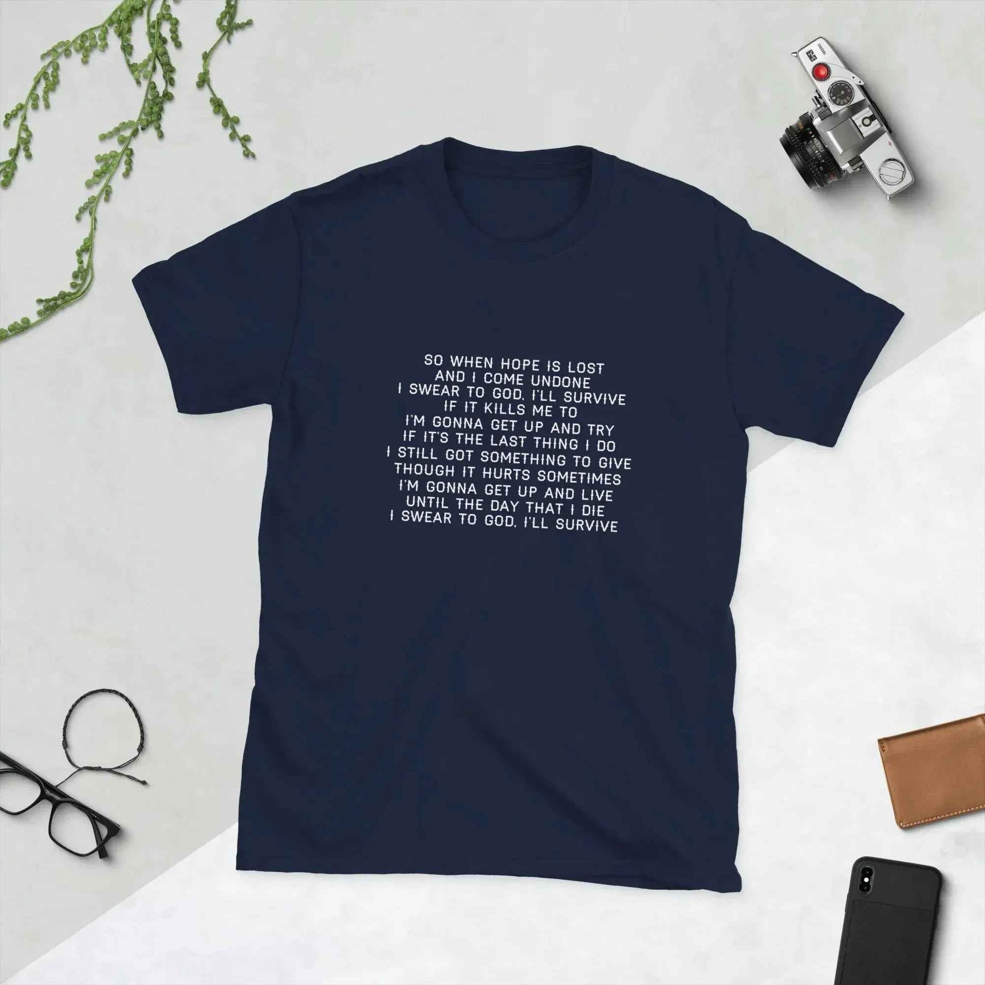 Lewis Capaldi Unisex T-Shirt | Survive Lyrics Cotton Tee alcyone213k