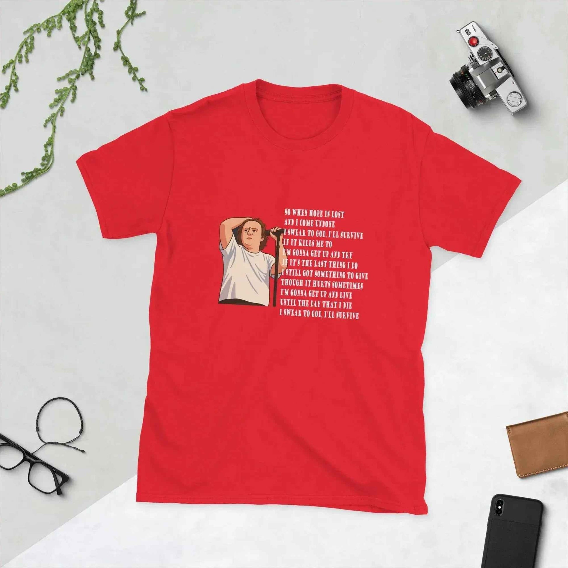 Lewis Capaldi Unisex T-Shirt | 'Survive' Lyrics Cotton Graphic Tee alcyone213k