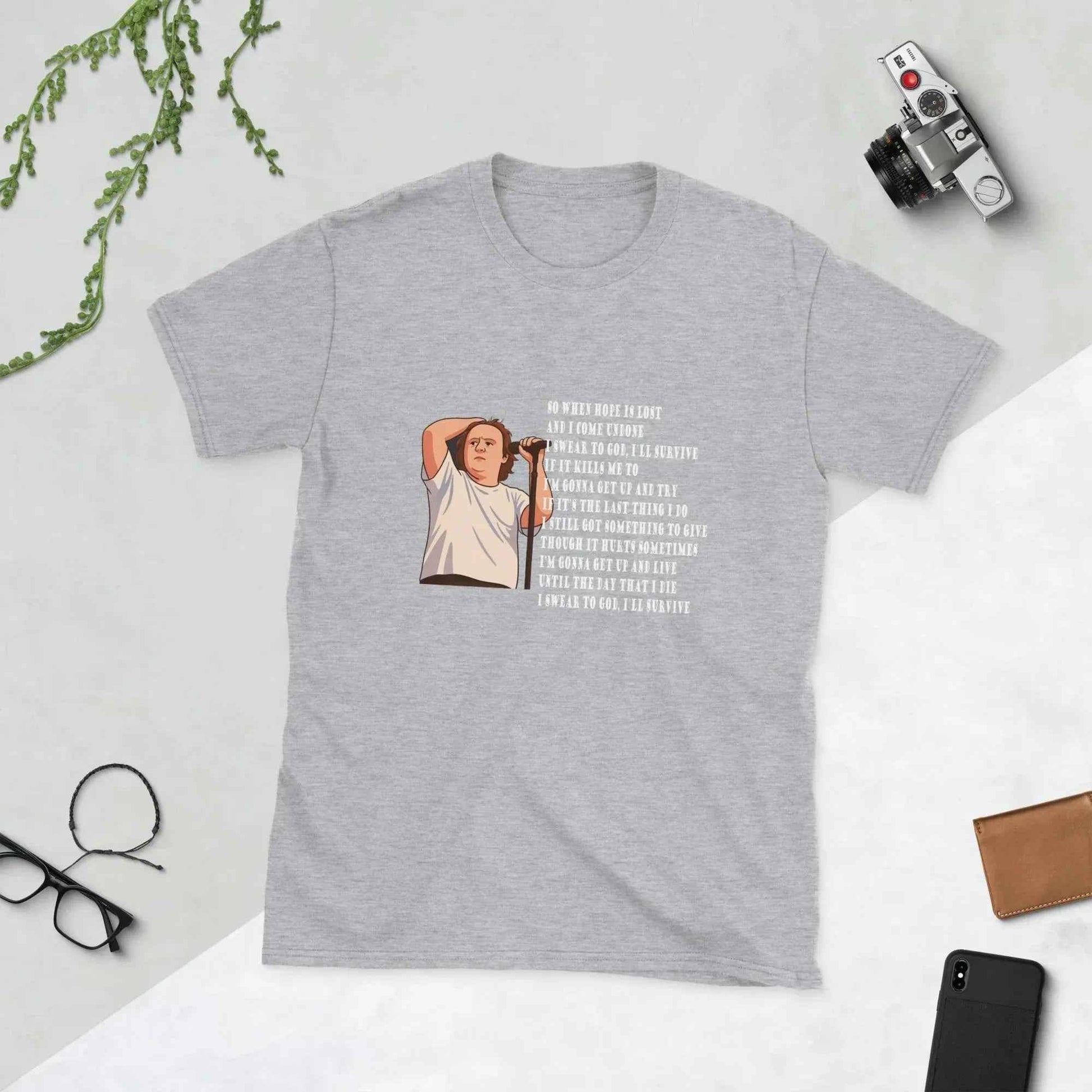 Lewis Capaldi Unisex T-Shirt | 'Survive' Lyrics Cotton Graphic Tee alcyone213k