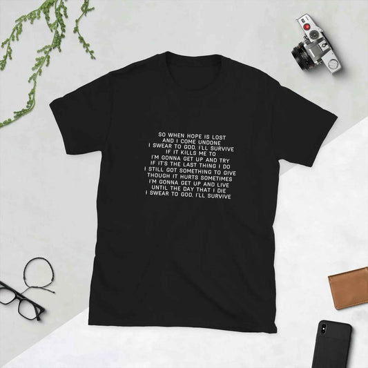 Lewis Capaldi Unisex T-Shirt | Survive Lyrics Cotton Tee alcyone213k