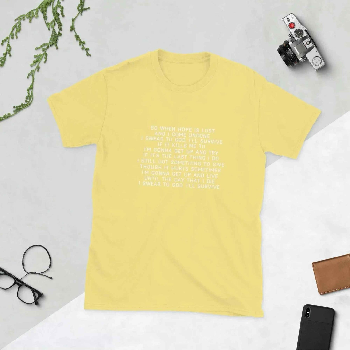 Lewis Capaldi Unisex T-Shirt | Survive Lyrics Cotton Tee alcyone213k