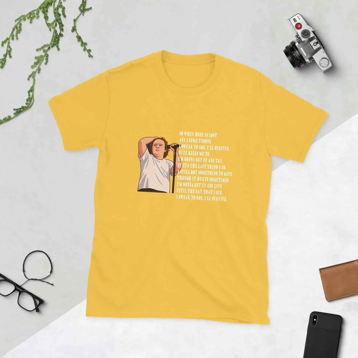 Lewis Capaldi Unisex T-Shirt | 'Survive' Lyrics Cotton Graphic Tee alcyone213k