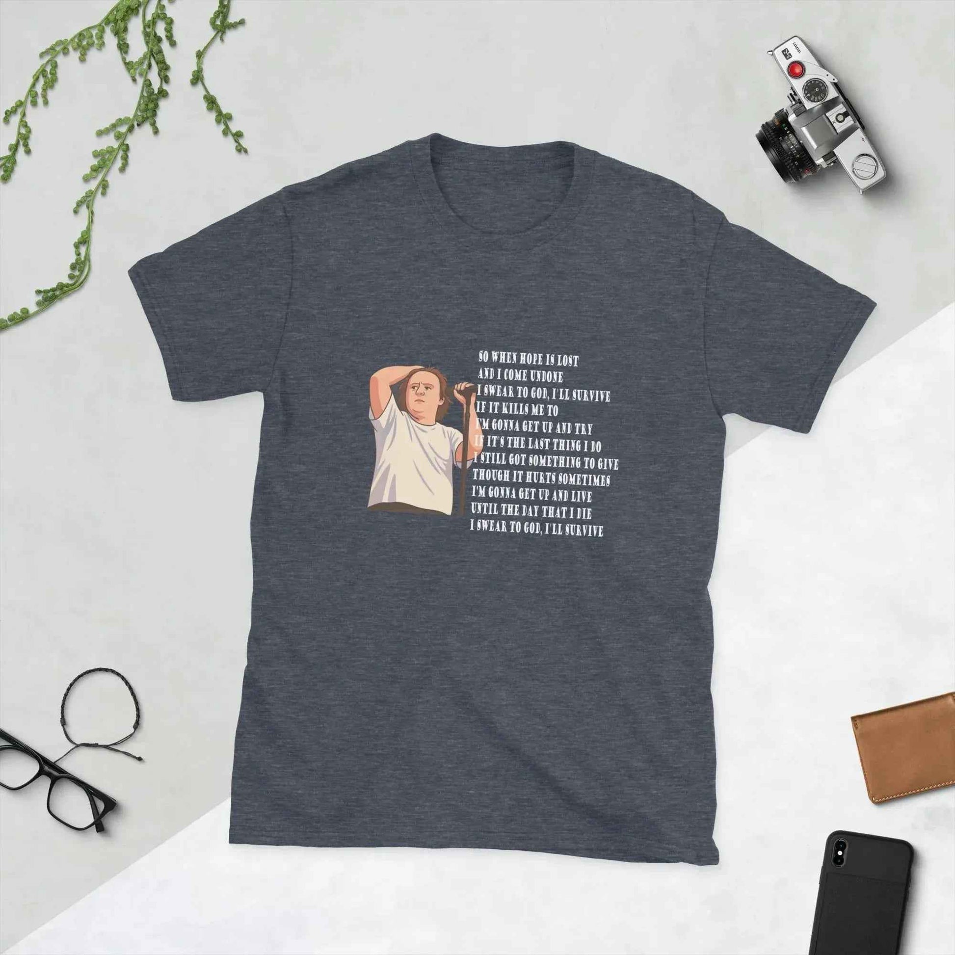 Lewis Capaldi Unisex T-Shirt | 'Survive' Lyrics Cotton Graphic Tee alcyone213k