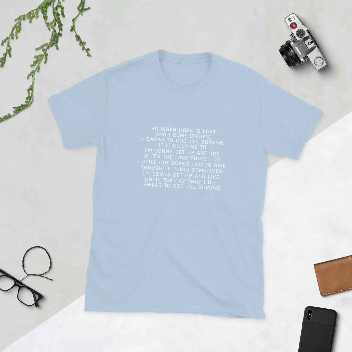 Lewis Capaldi Unisex T-Shirt | Survive Lyrics Cotton Tee alcyone213k