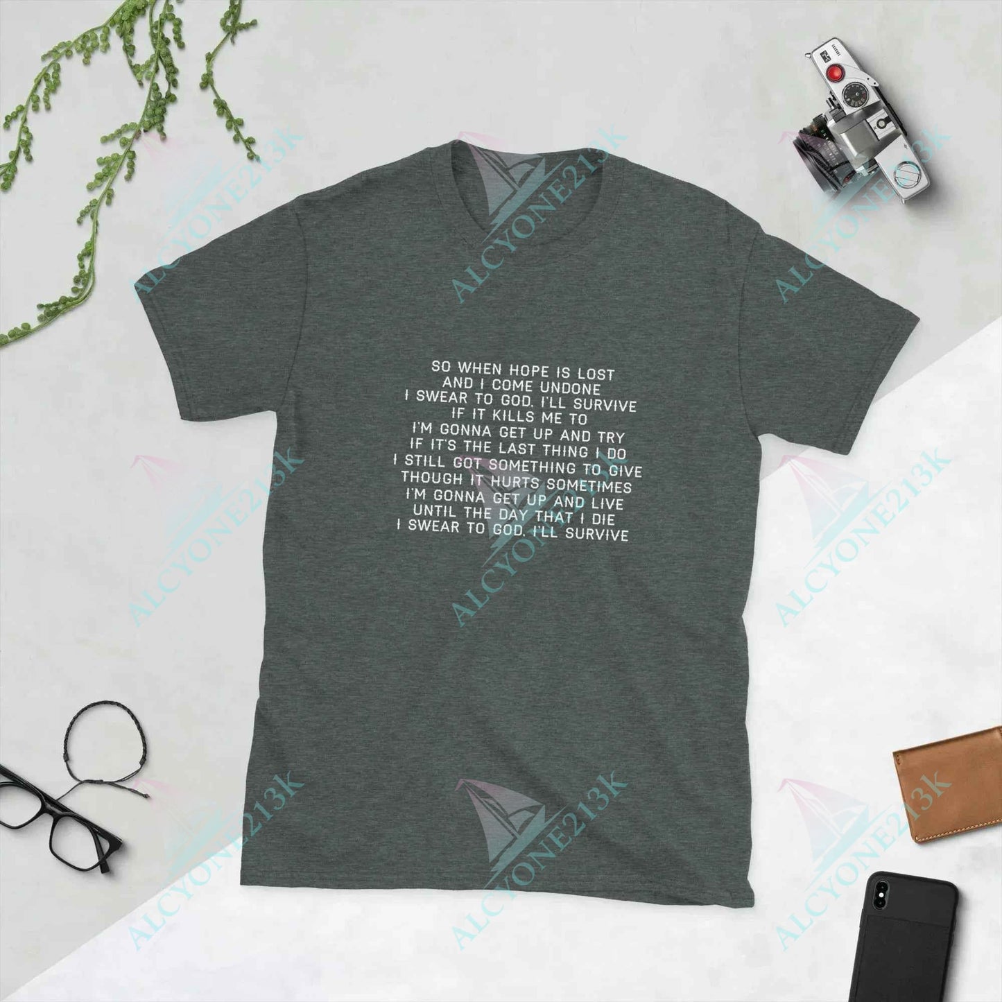 Lewis Capaldi Unisex T-Shirt | Survive Lyrics Cotton Tee alcyone213k