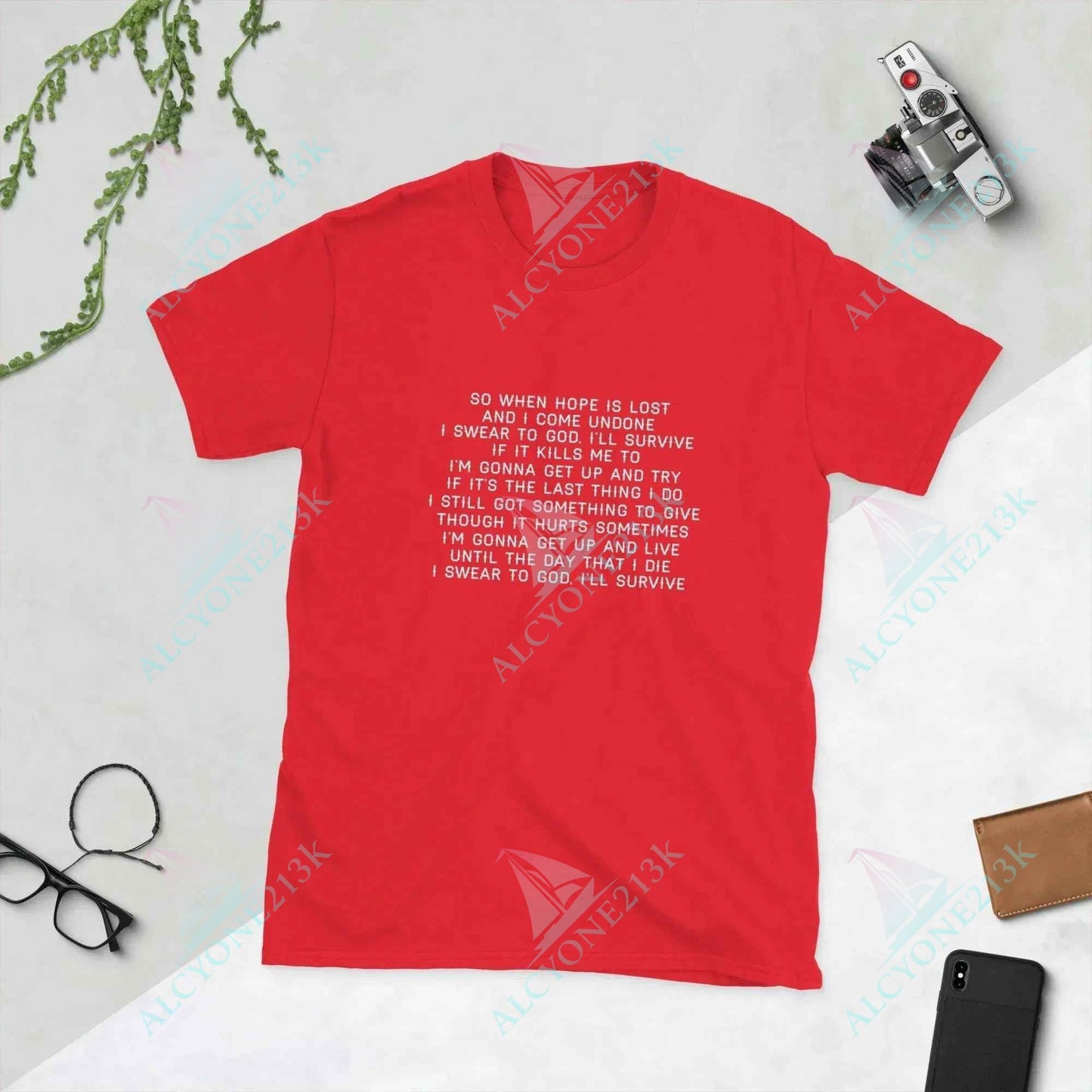 Lewis Capaldi Unisex T-Shirt | Survive Lyrics Cotton Tee alcyone213k