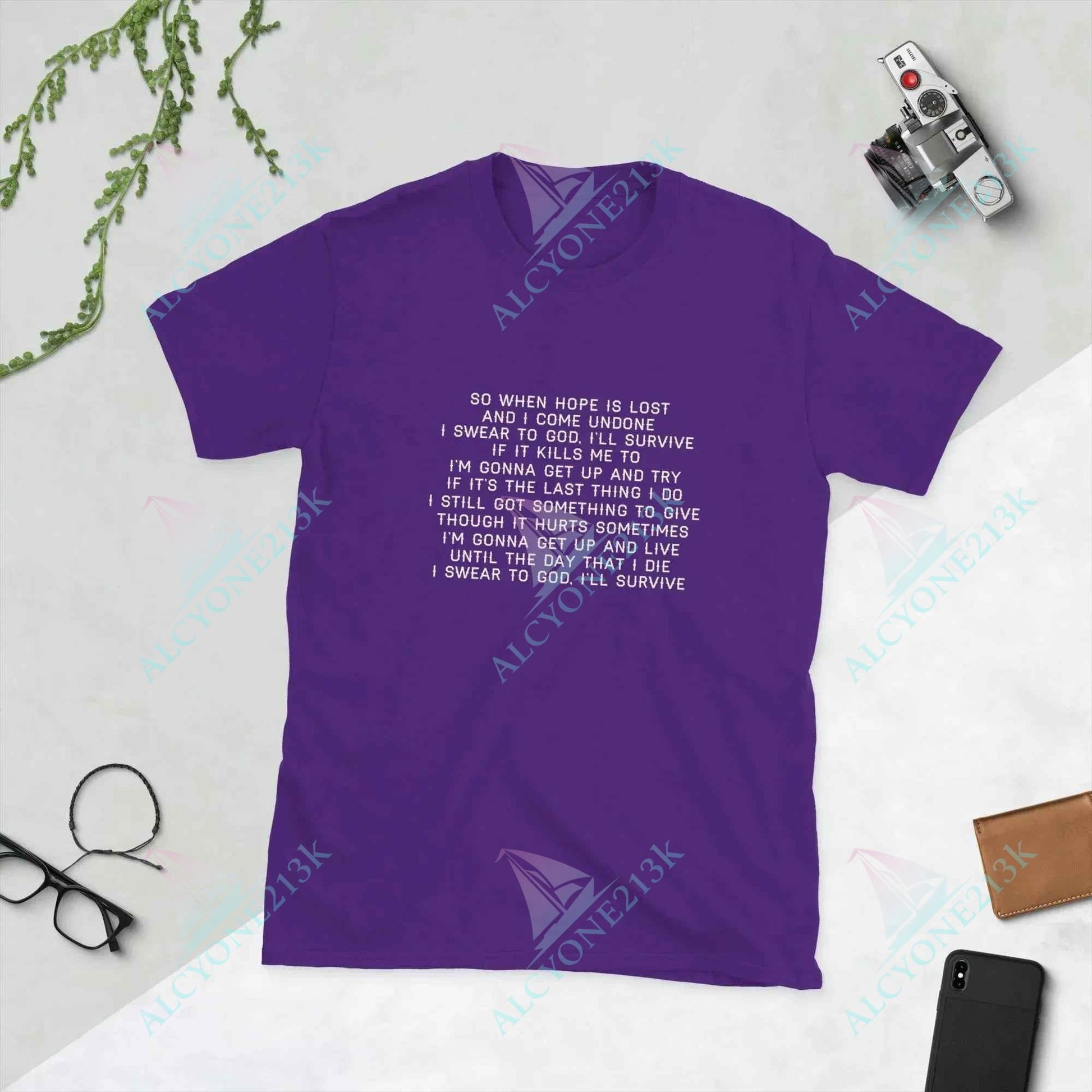 Lewis Capaldi Unisex T-Shirt | Survive Lyrics Cotton Tee alcyone213k