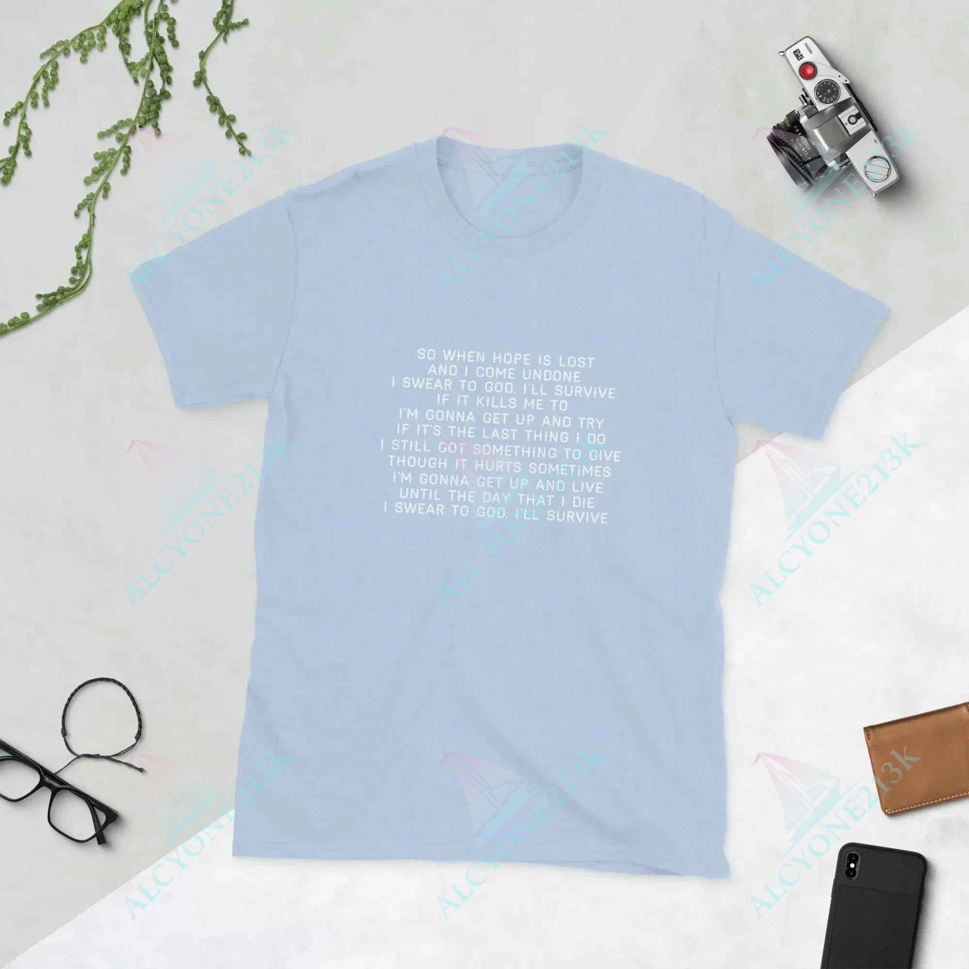 Lewis Capaldi Unisex T-Shirt | Survive Lyrics Cotton Tee alcyone213k