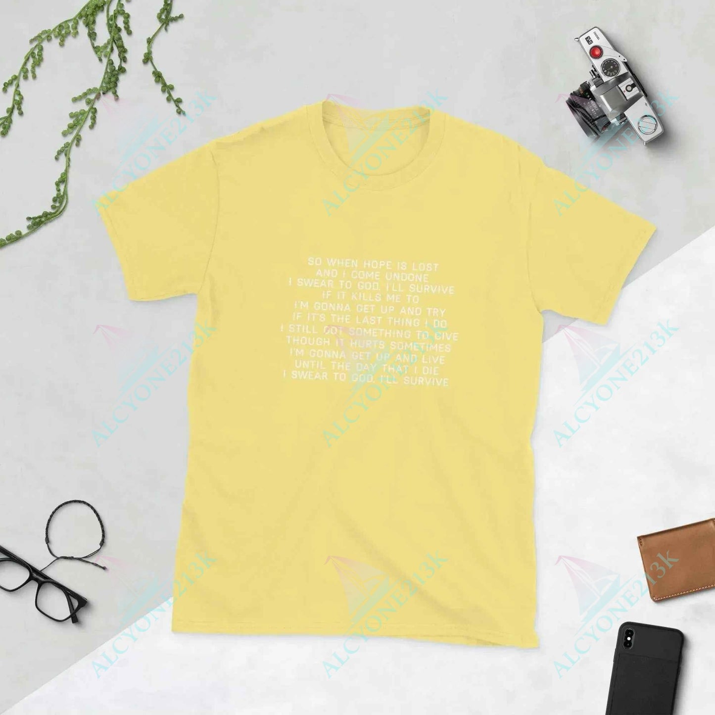 Lewis Capaldi Unisex T-Shirt | Survive Lyrics Cotton Tee alcyone213k