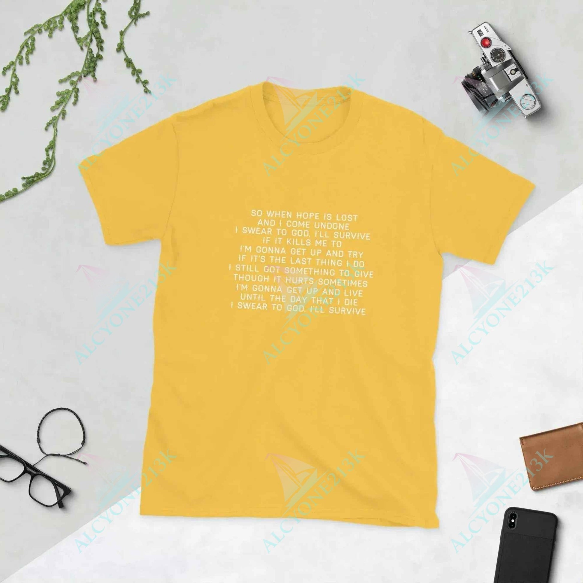 Lewis Capaldi Unisex T-Shirt | Survive Lyrics Cotton Tee alcyone213k
