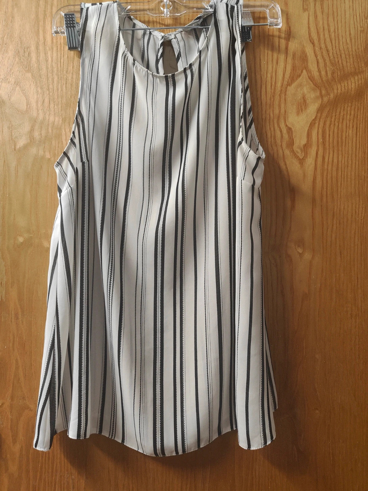 Primark Black White Stripe Sleeveless Blouse Top UK 14 Smart Casual Monochrome alcyone213k