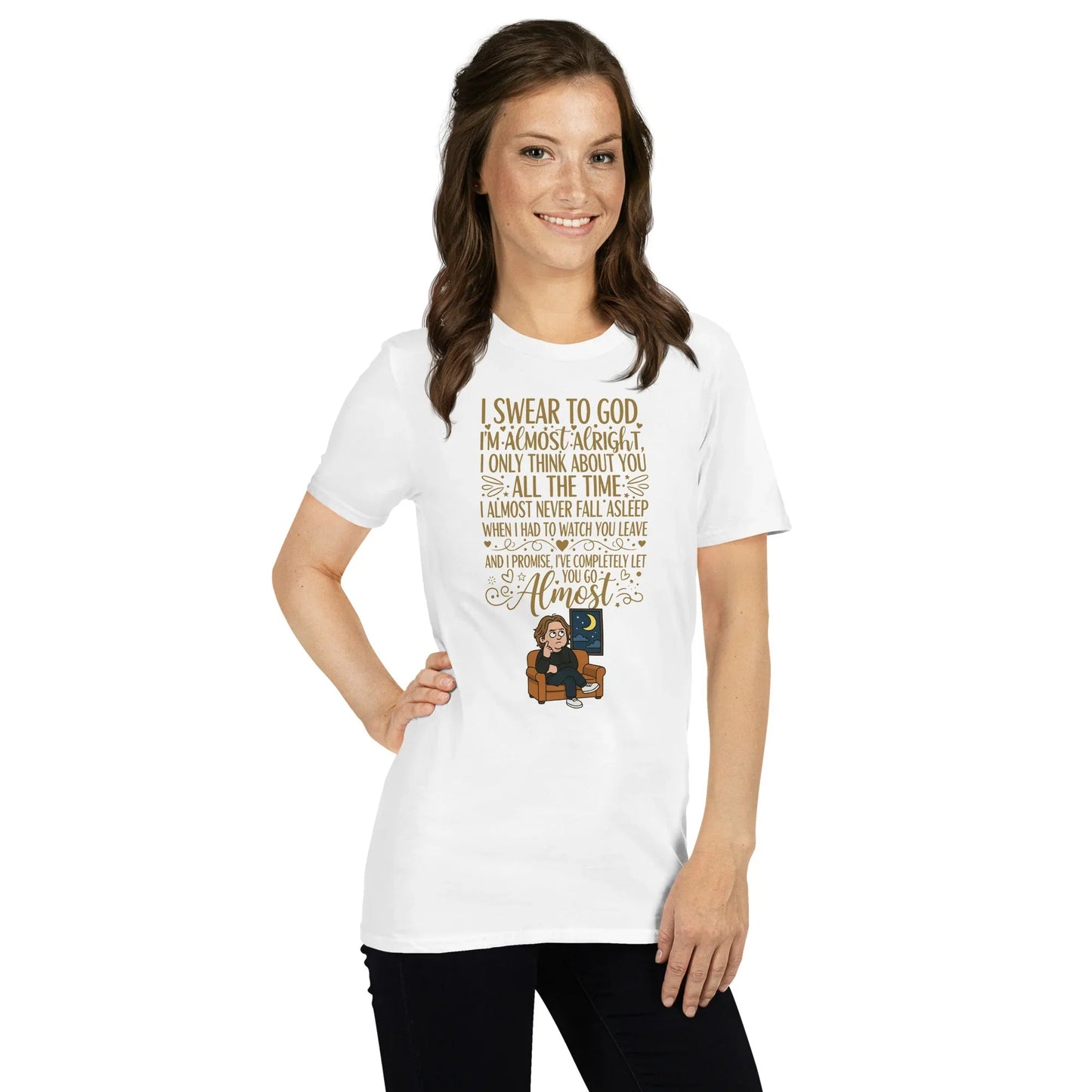 Lewis Capaldi Lyrics Shirt - Eco-Friendly Cotton Unisex T-Shirt for Fans - Almost T-shirt Alcyone213k