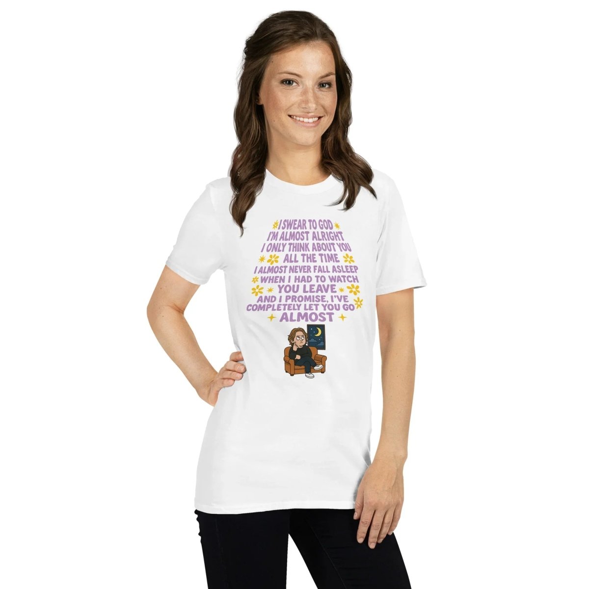 Alcyone213k Lewis Capaldi T-Shirt - Almost Lyrics Unisex Cotton Tee T-shirt Alcyone213k