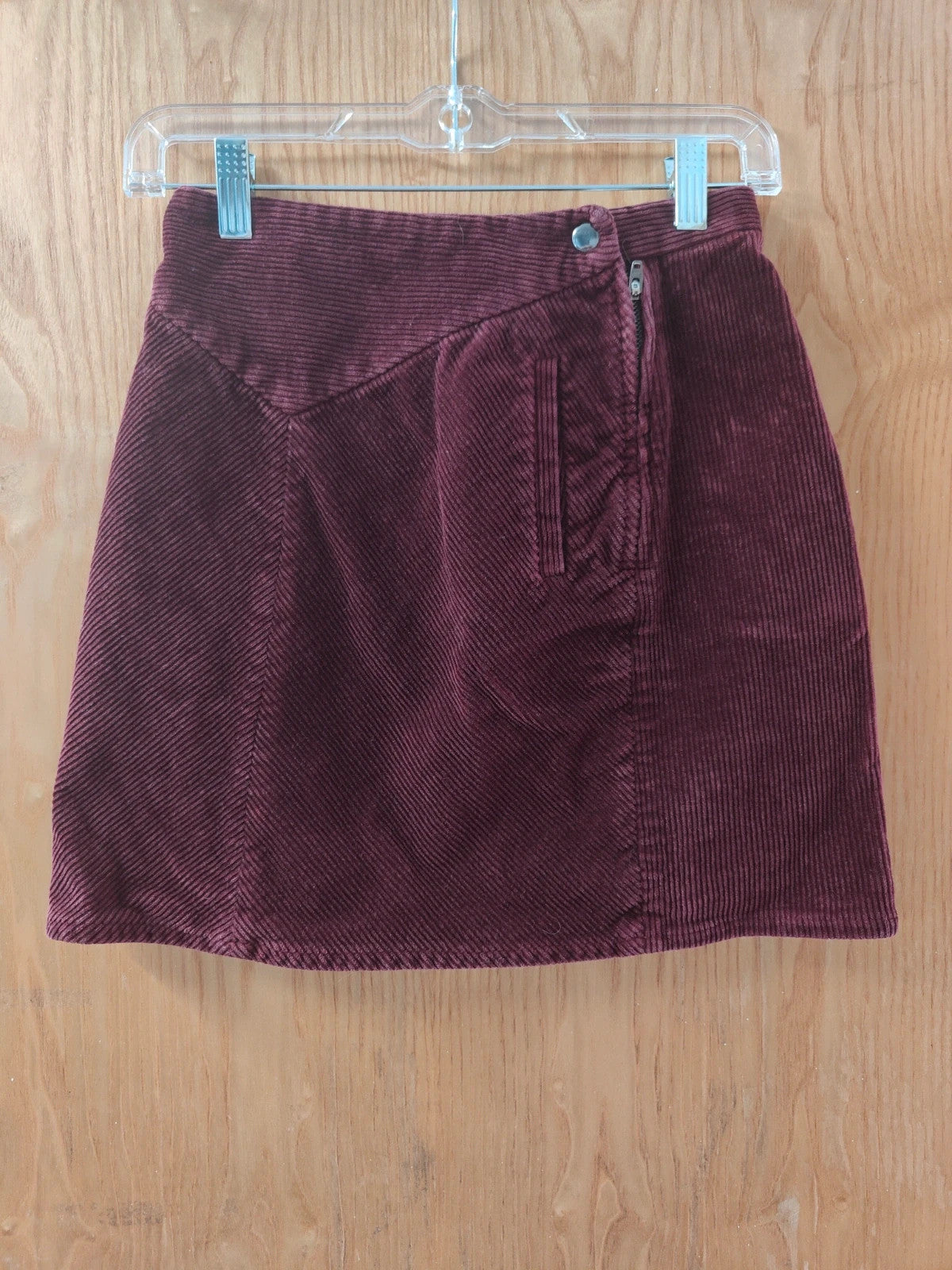 &amp; Other Stories Burgundy Corduroy Wrap Mini Skirt Tie Waist Pocket UK 6 EU 34 alcyone213k