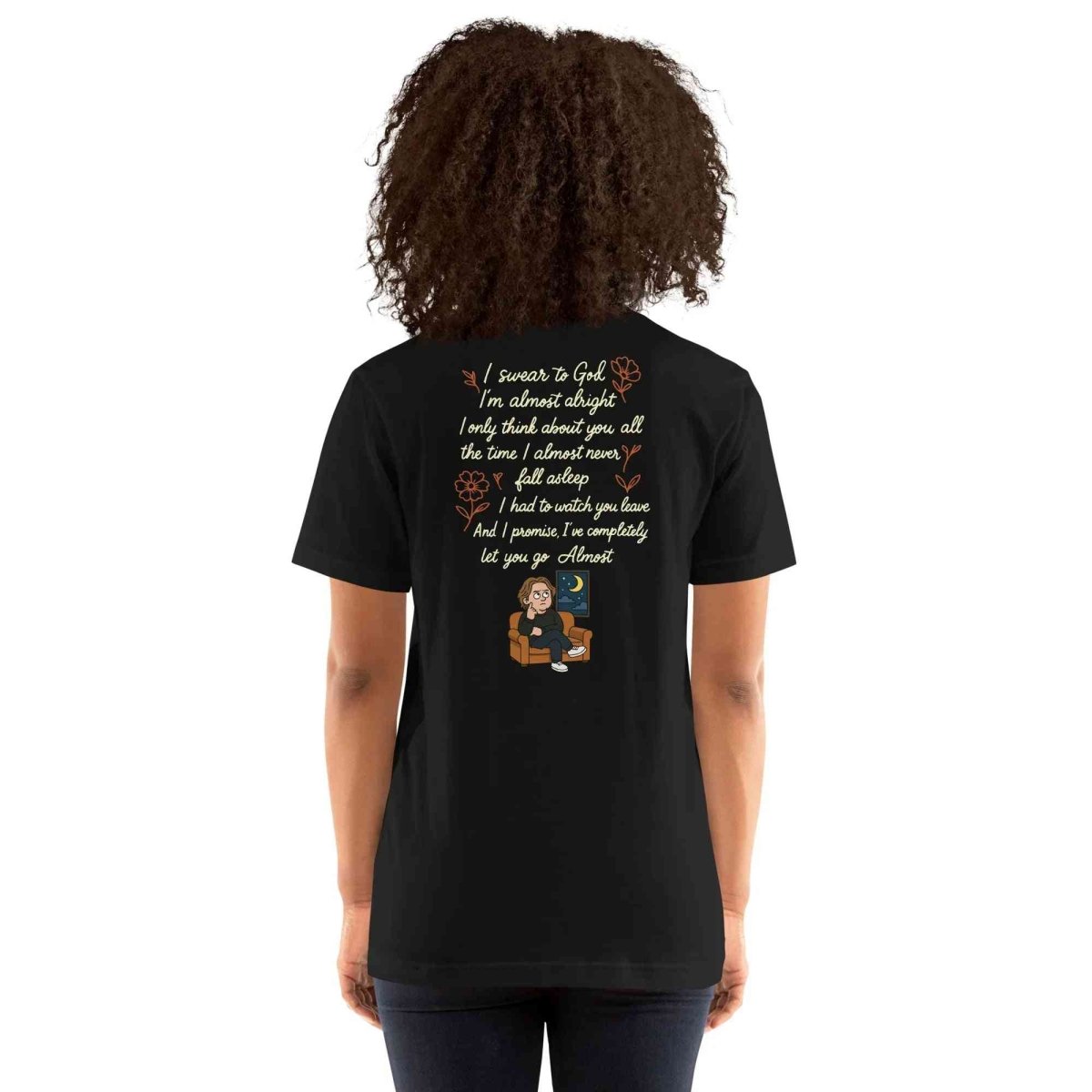 Lewis Capaldi Lyrics T-Shirt | Dark Charcoal Cotton Blend | Alcyone213k Alcyone213k