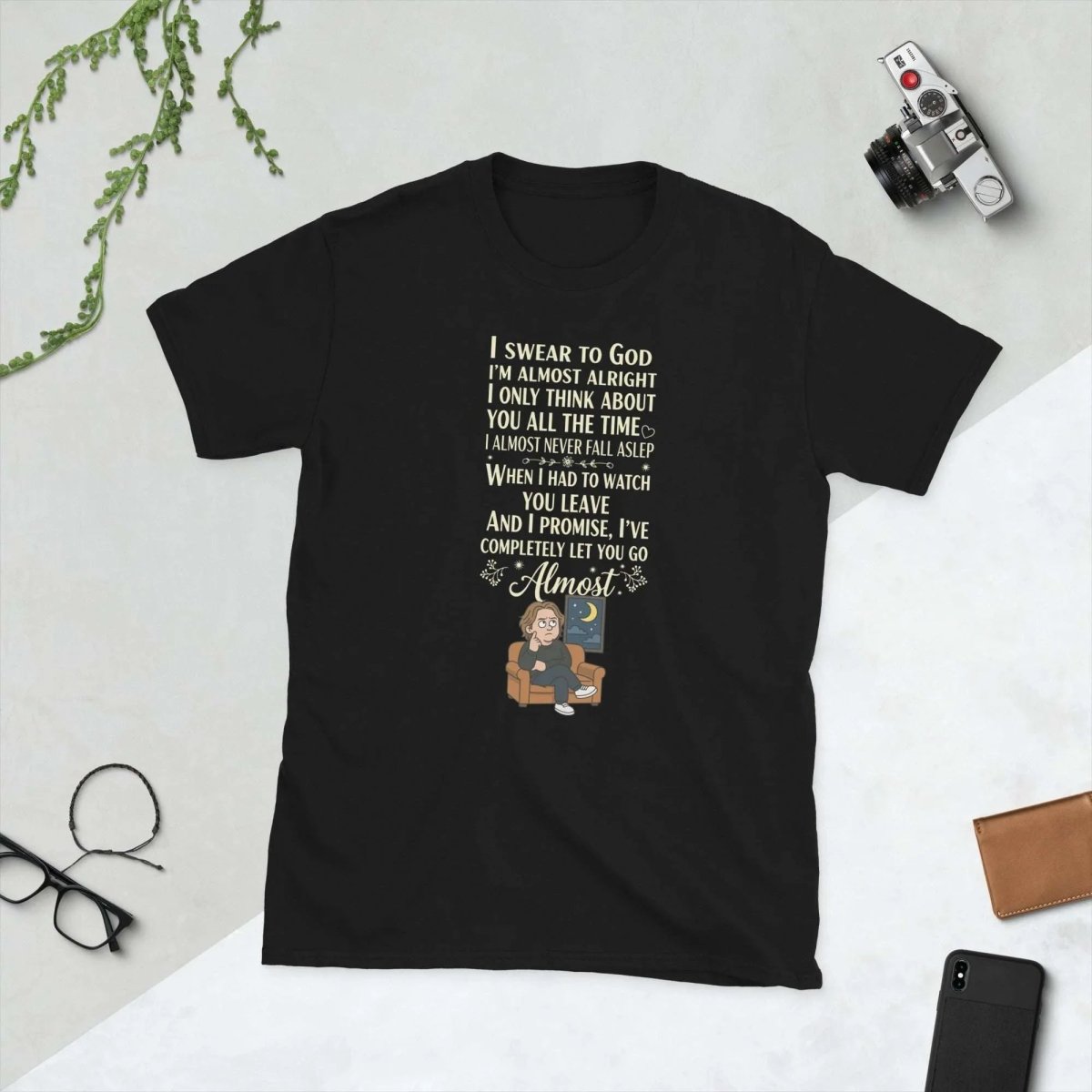 Lewis Capaldi Almost Lyrics T-Shirt | Short-Sleeve Unisex Cotton Tee T-shirt Alcyone213k