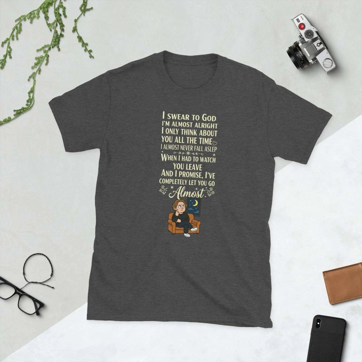 Lewis Capaldi Almost Lyrics T-Shirt | Short-Sleeve Unisex Cotton Tee T-shirt Alcyone213k