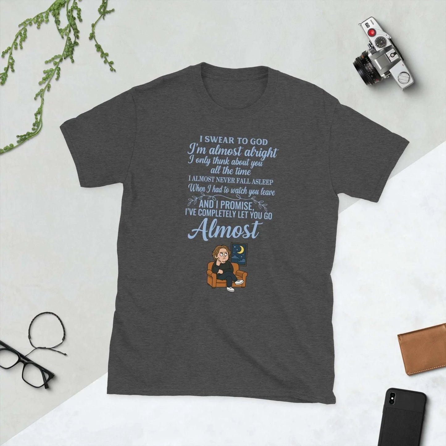 Lewis Capaldi "Almost" Lyrics T-Shirt | 100% Cotton Unisex Tee T-shirt Alcyone213k
