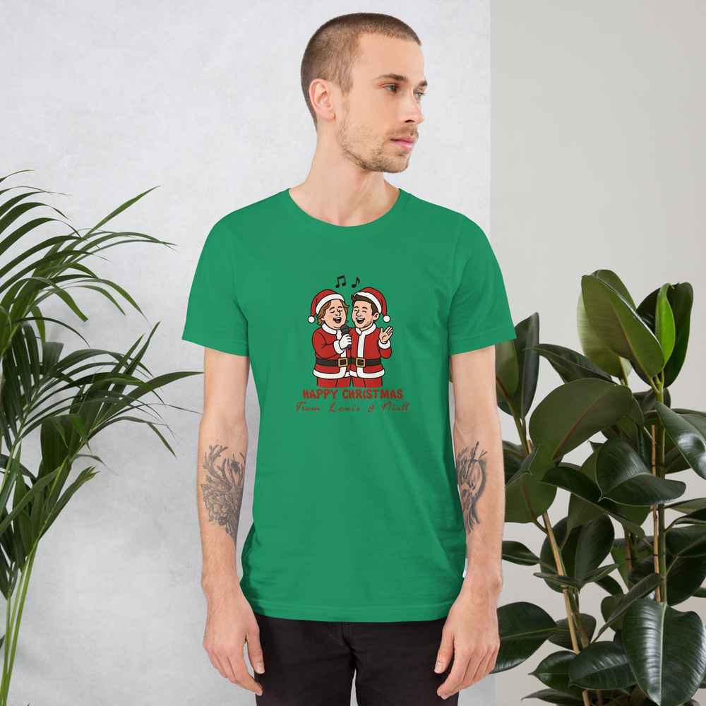 Lewis Capaldi & Niall Horan Unisex "Happy Christmas" T-Shirt | Combed Cotton Alcyone213k