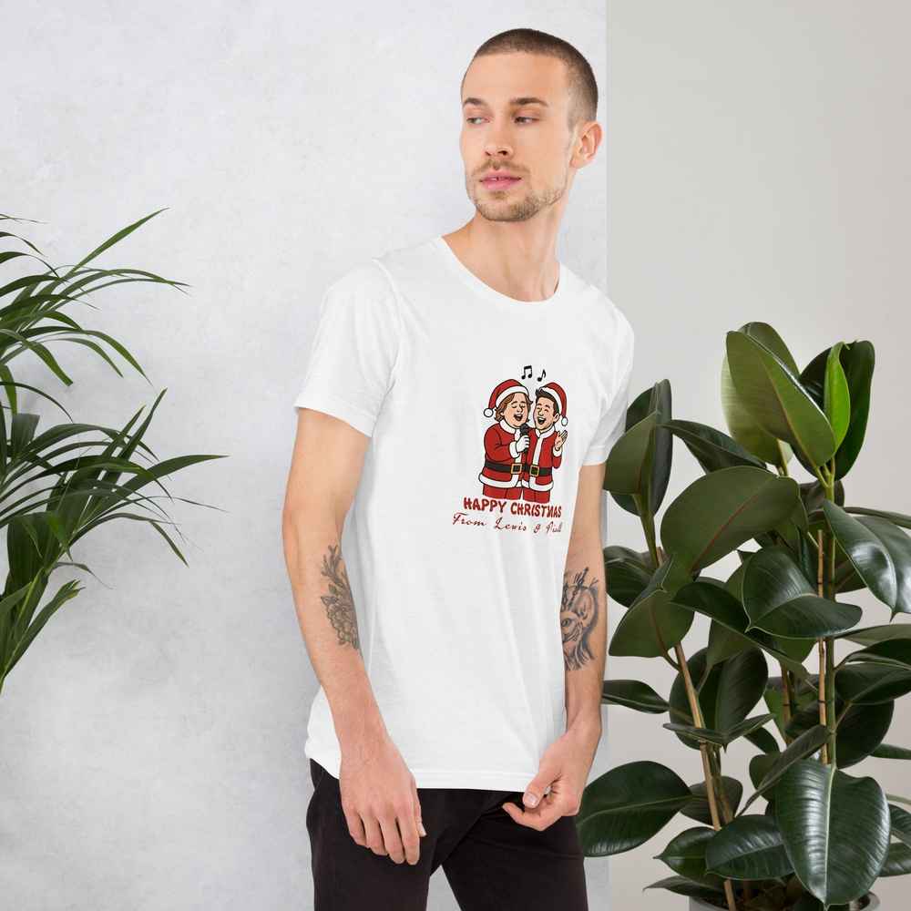 Lewis Capaldi & Niall Horan Unisex "Happy Christmas" T-Shirt | Combed Cotton Alcyone213k