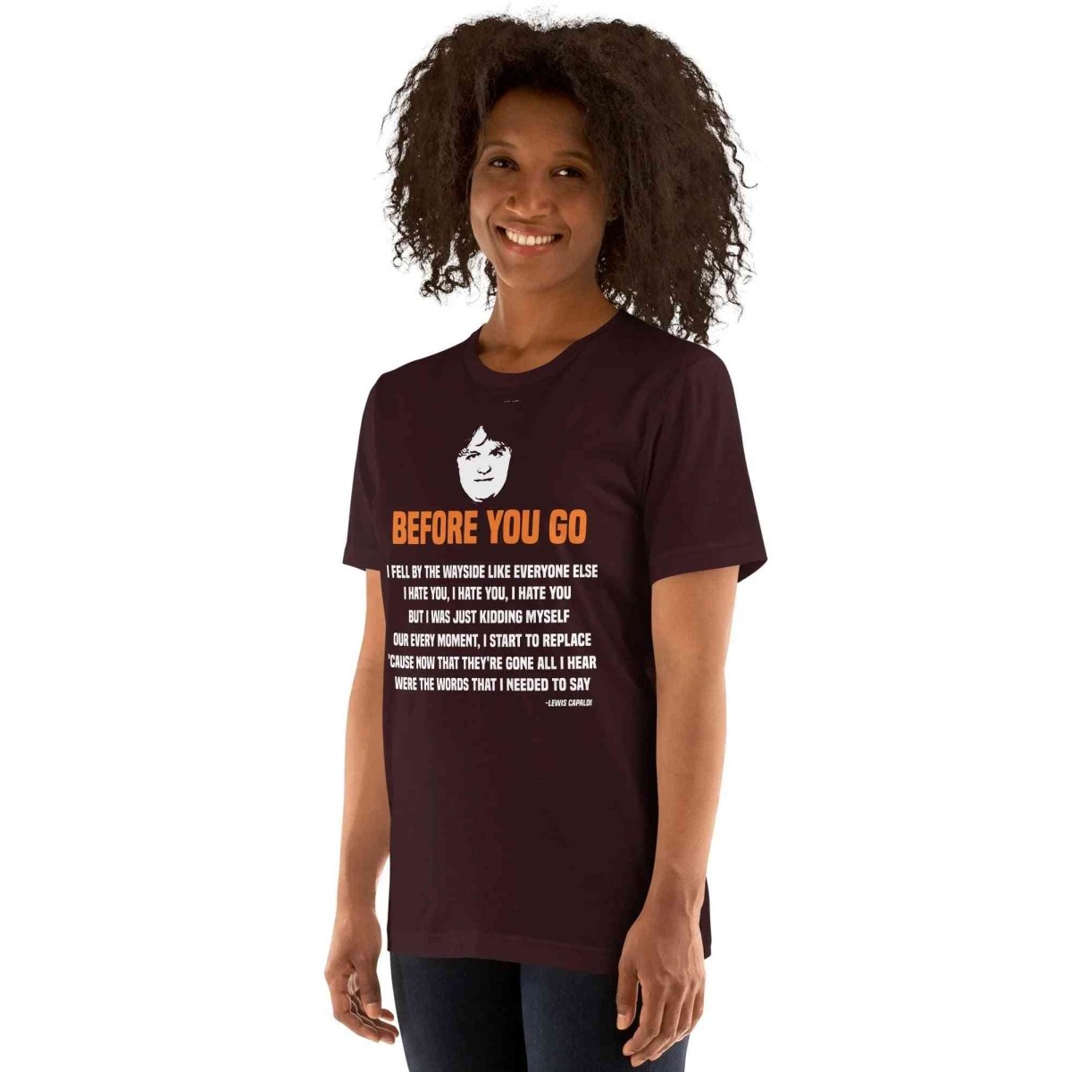 Lewis Capaldi Before You Go Lyric T-Shirt | Unisex Cotton Tee Alcyone213k