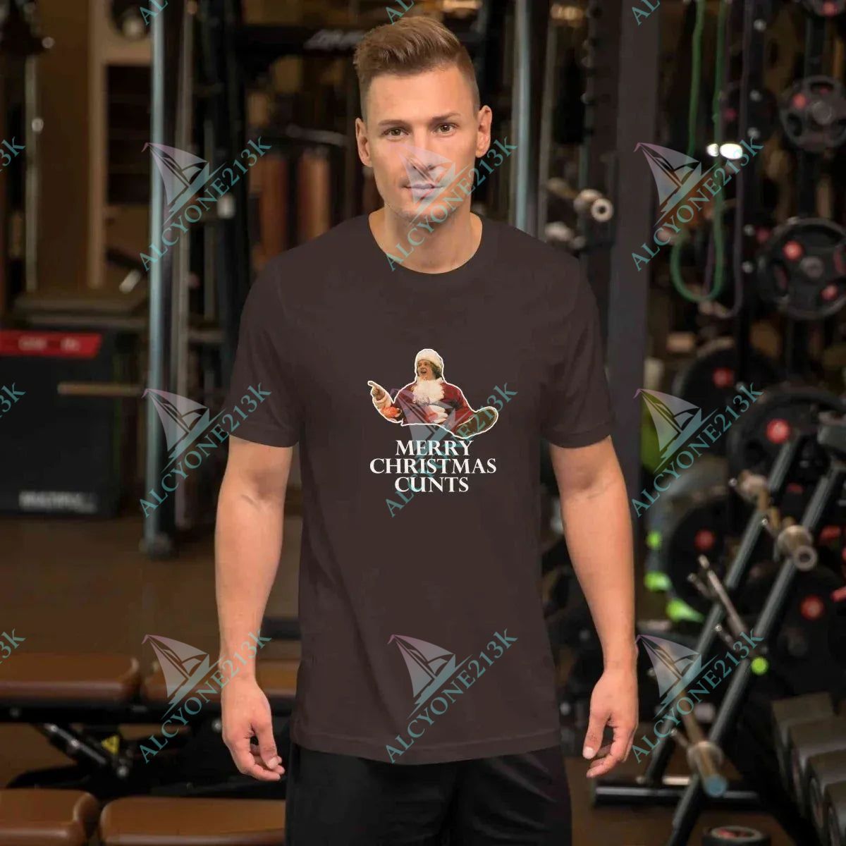 T-shirt Alcyone213k Lewis Capaldi Christmas T-Shirt | Unisex Festive Holiday Apparel Brown